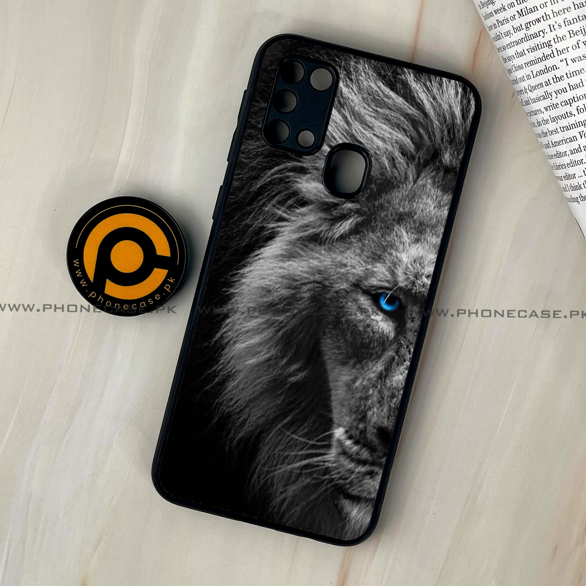 Galaxy M31 - Tiger Series - Premium Printed Glass soft Bumper shock Proof Case