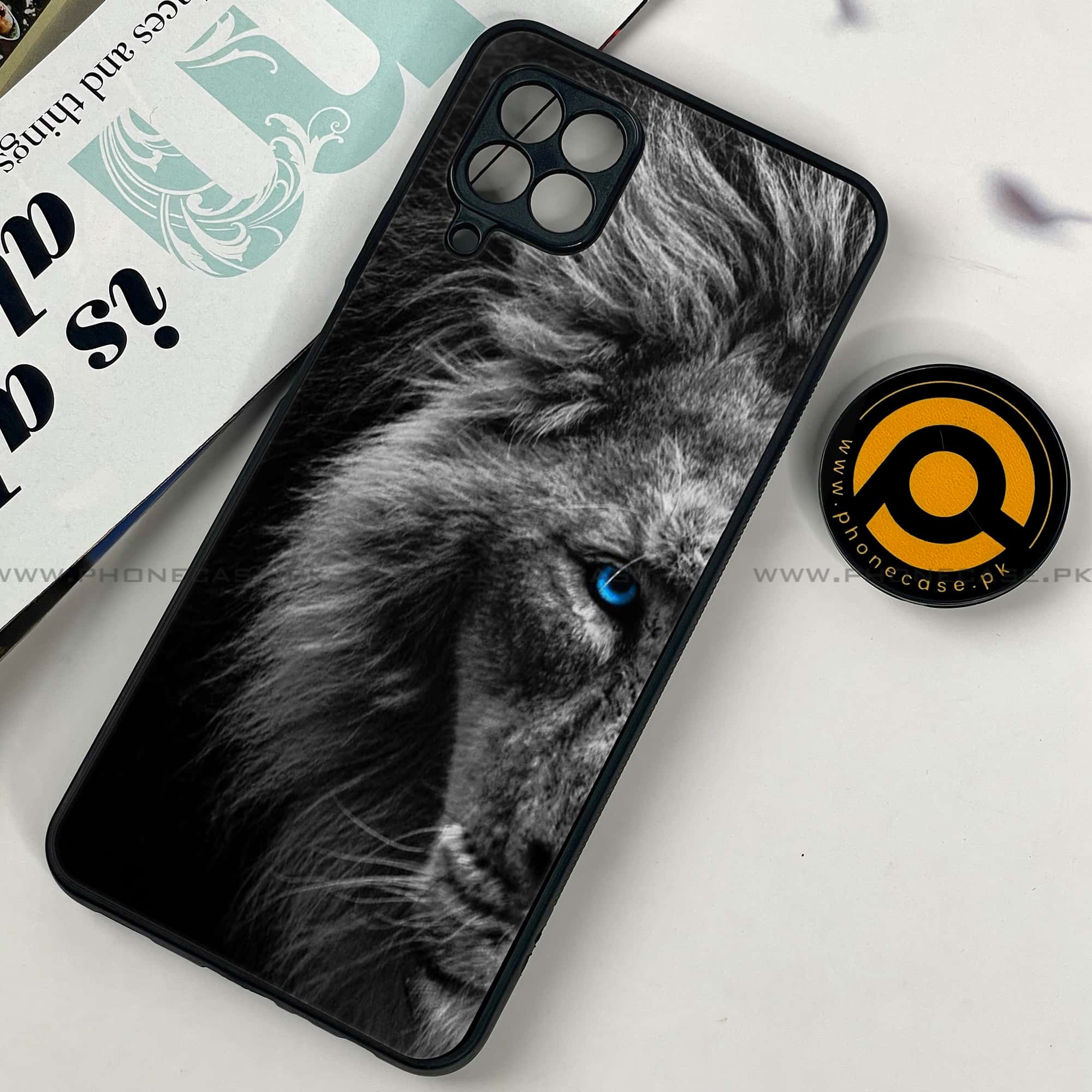 Samsung Galaxy A22 - Tiger Series - Premium Printed Glass soft Bumper shock Proof Case