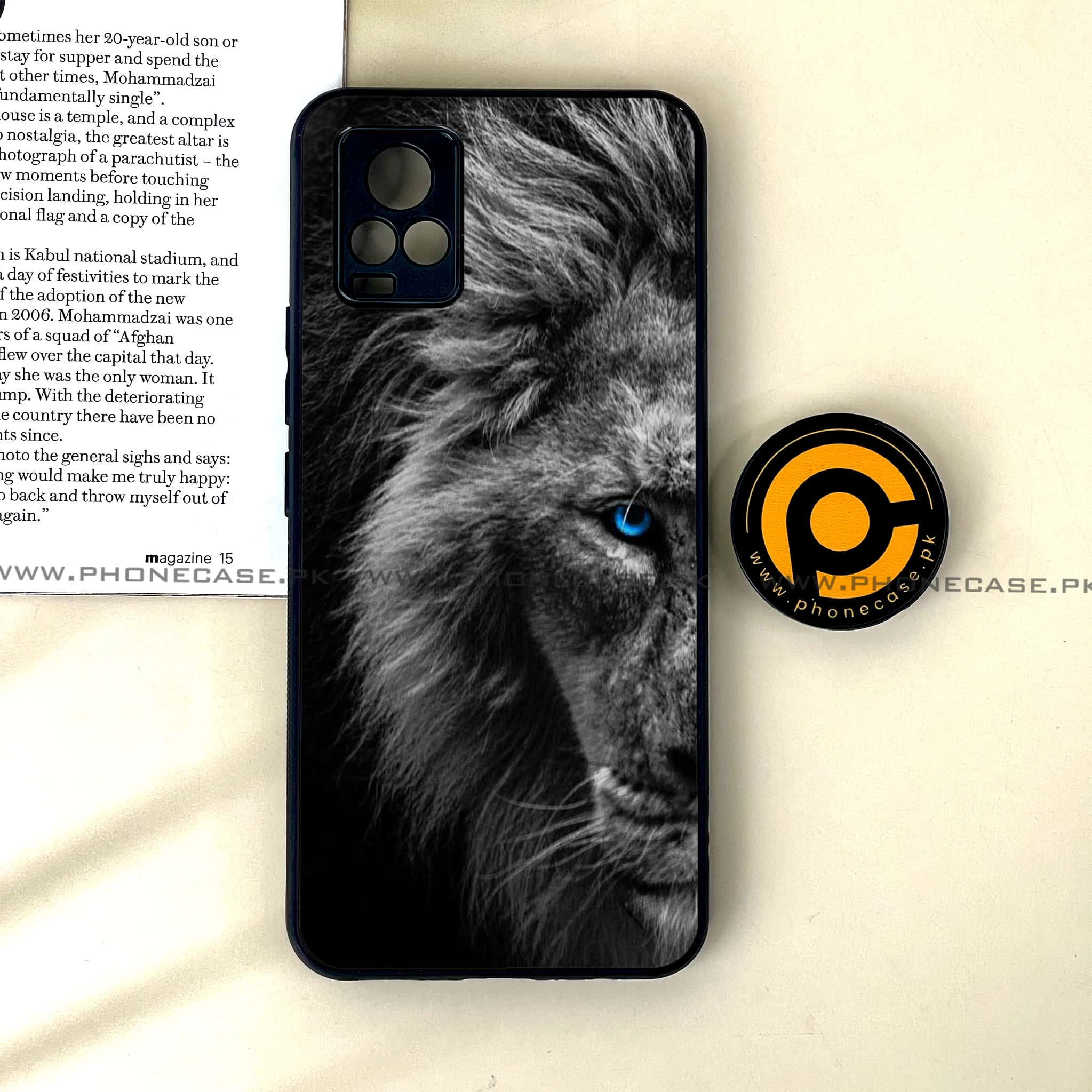 Vivo V20 - Tiger Art Series - Premium Printed Glass soft Bumper shock Proof Case