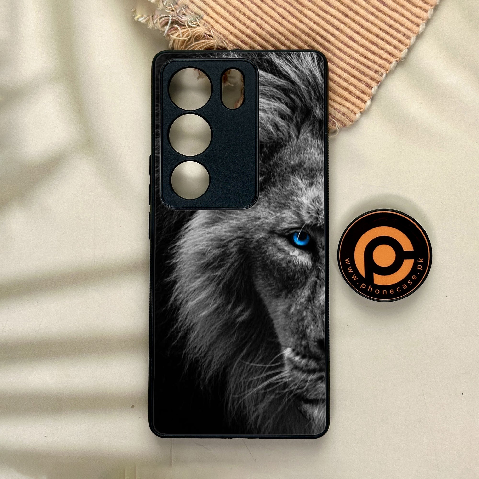 Vivo V29 - Tiger Series - Premium Printed Glass soft Bumper shock Proof Case
