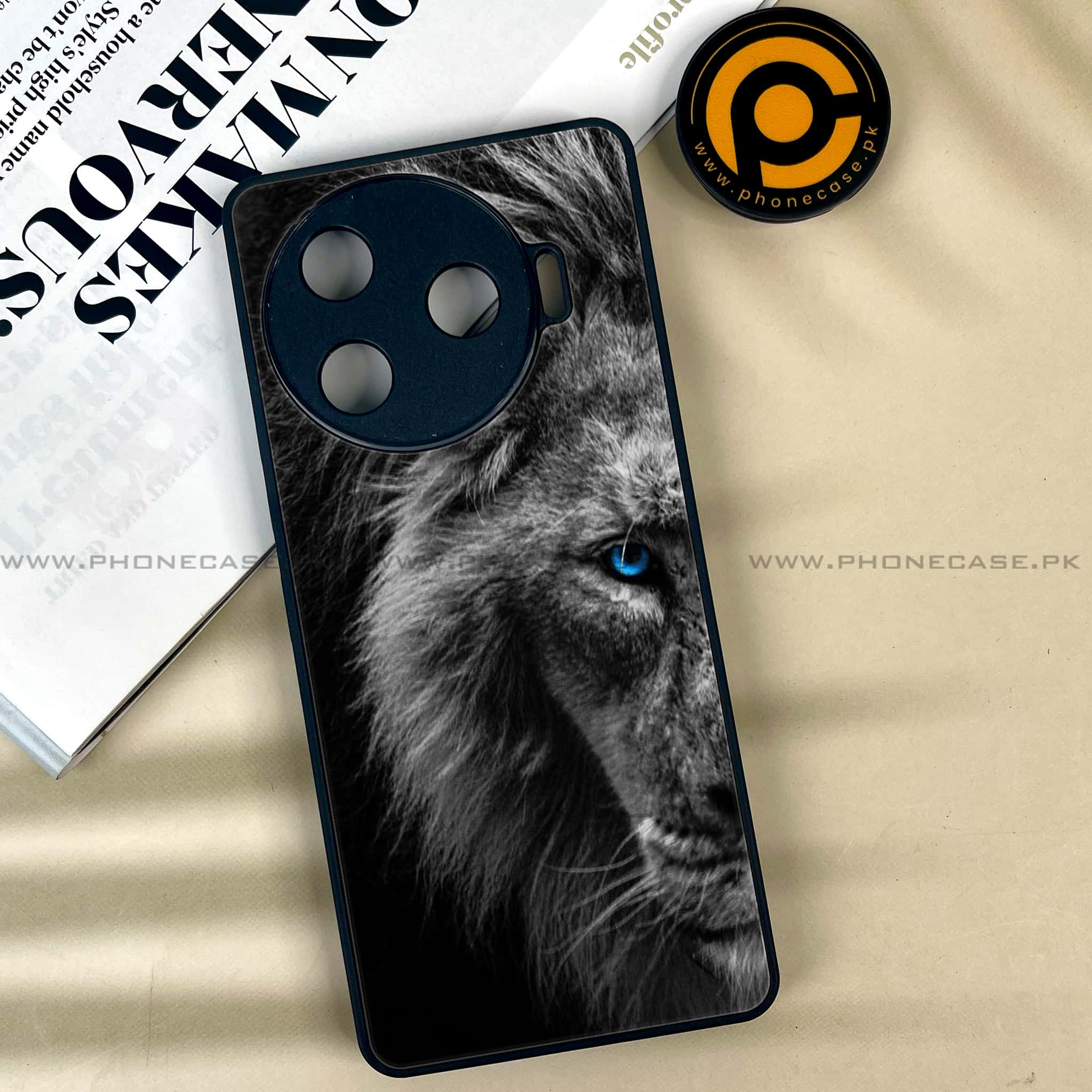 Tecno Camon 30 Pro - Tiger Series - Premium Printed Glass soft Bumper shock Proof Case