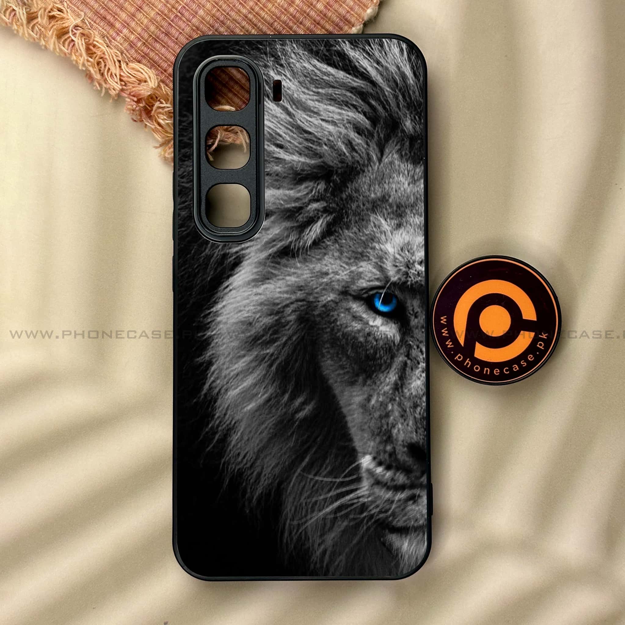 Infinix Hot 60 Pro - Tiger Series - Premium Metal Printed soft Bumper shock Proof Case