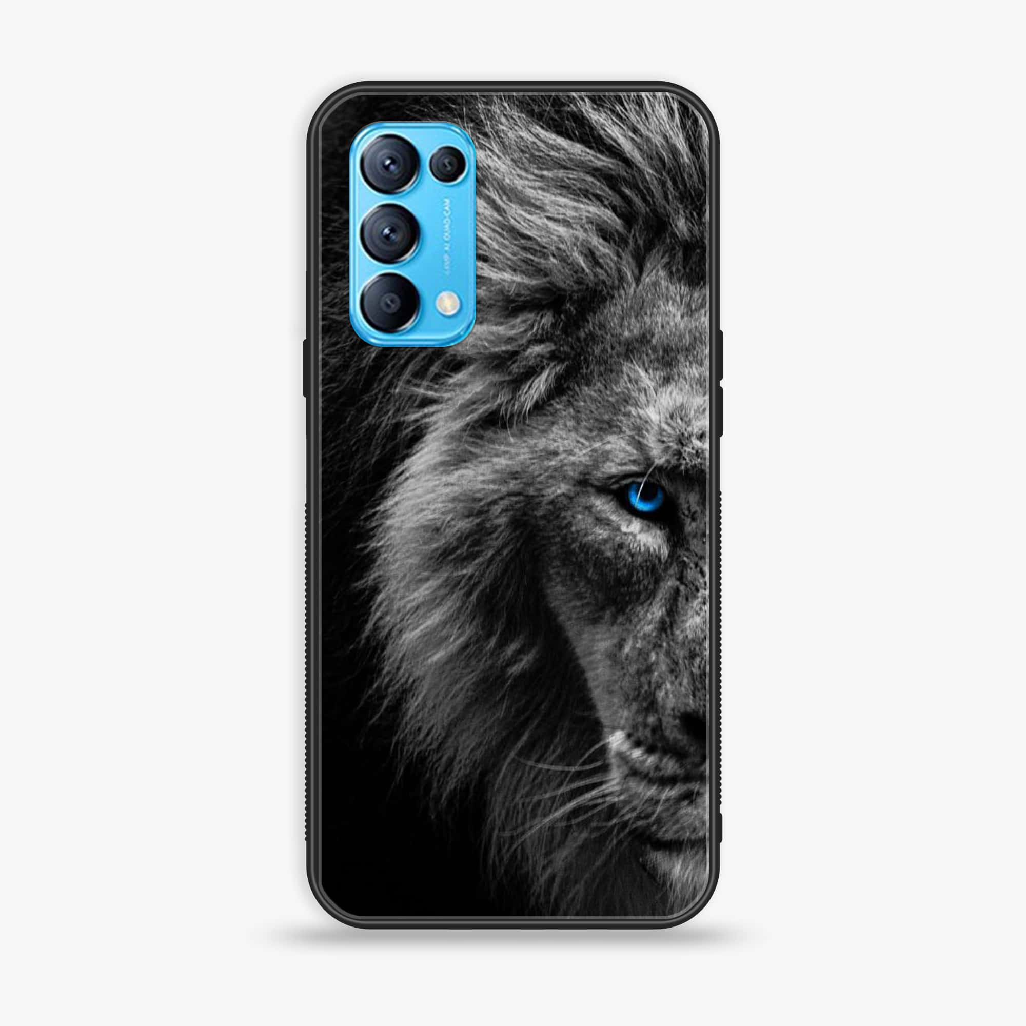 Oppo Reno 5 Tiger Art Series  Premium Printed Glass soft Bumper shock Proof Case