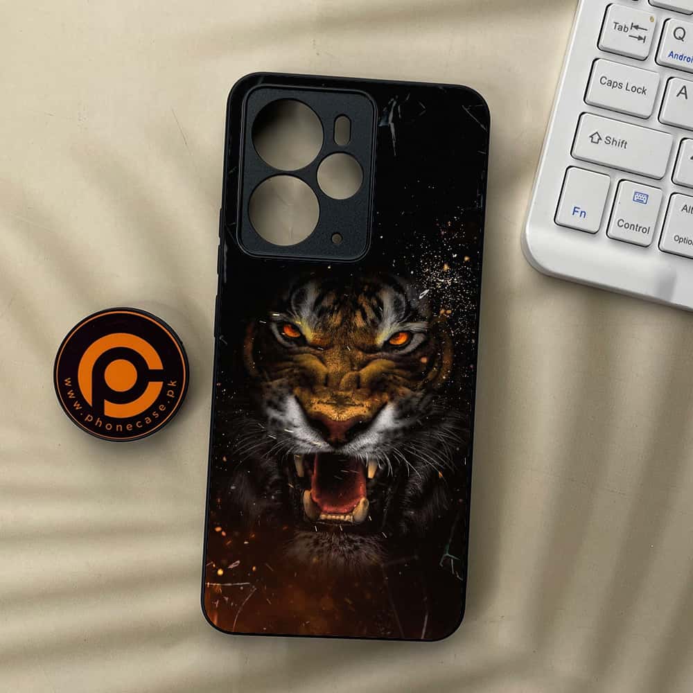 Realme 14T 5G - Tiger Series - Premium Metal Printed soft Bumper Shock Proof Case
