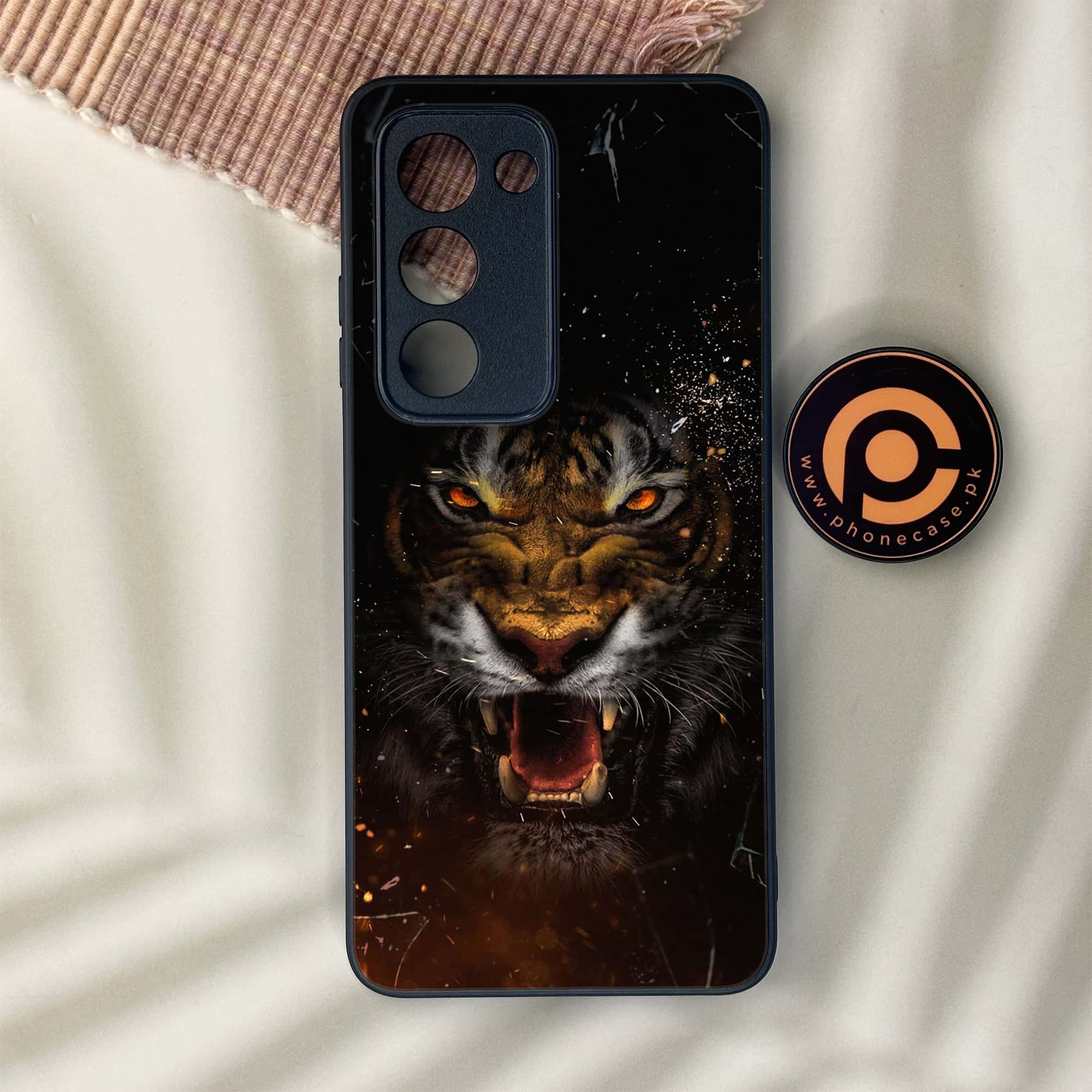 Oppo A5 2025 - Tiger Series - Premium Metal Printed soft Bumper shock Proof Case