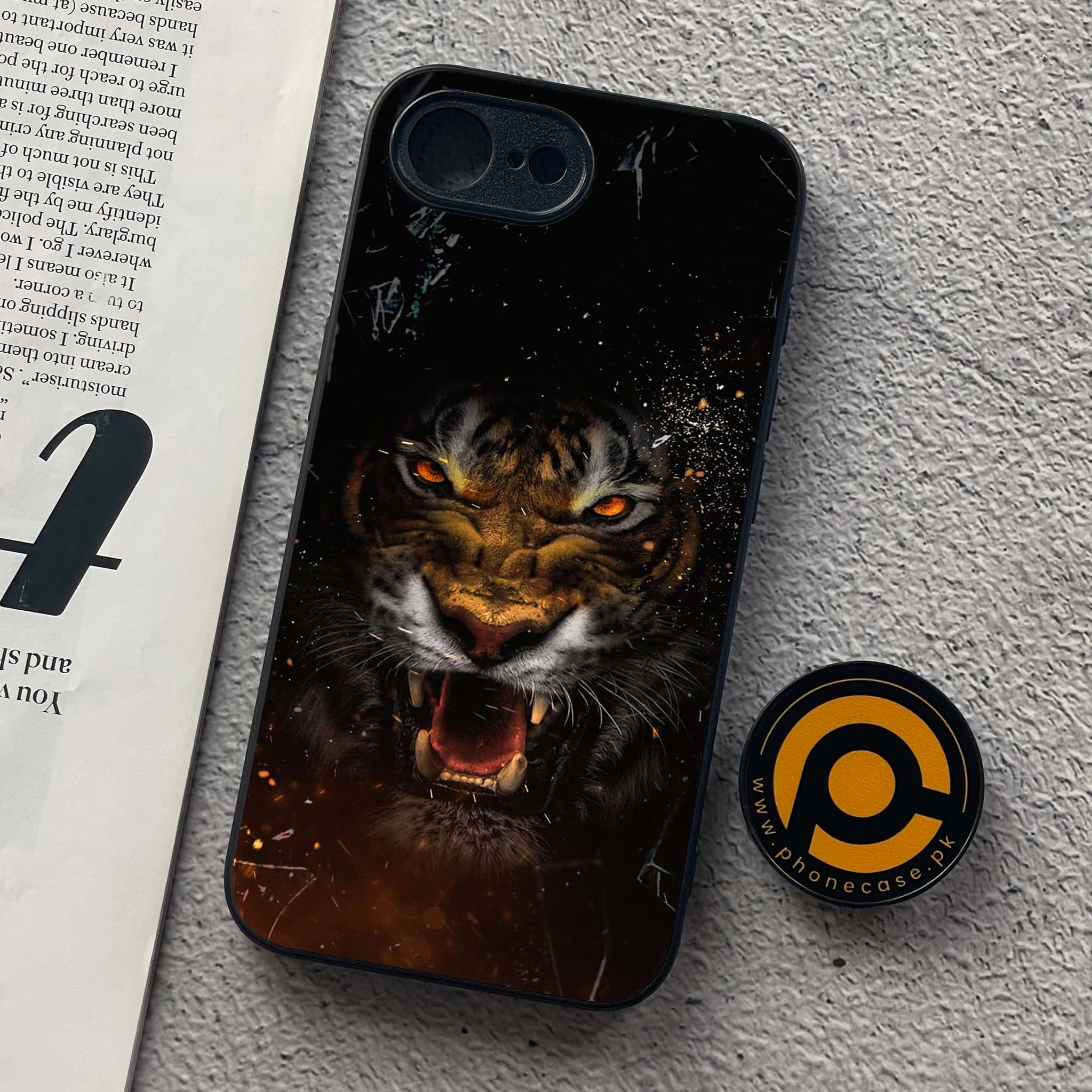 iPhone 16e - Tiger Series - Premium Metal  Printed soft Bumper shock Proof Case