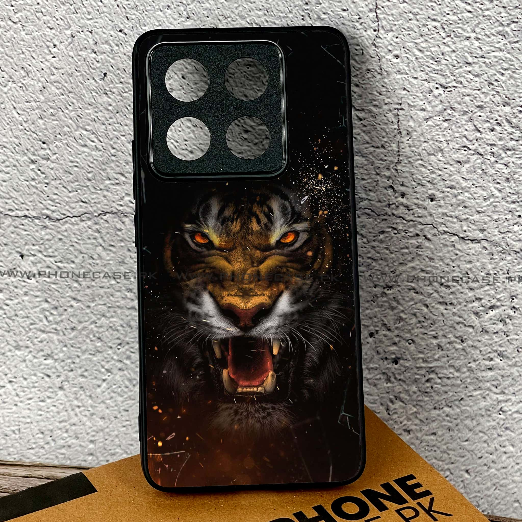 Xiaomi 14T - Tiger Series - Premium Printed Glass soft Bumper shock Proof Case