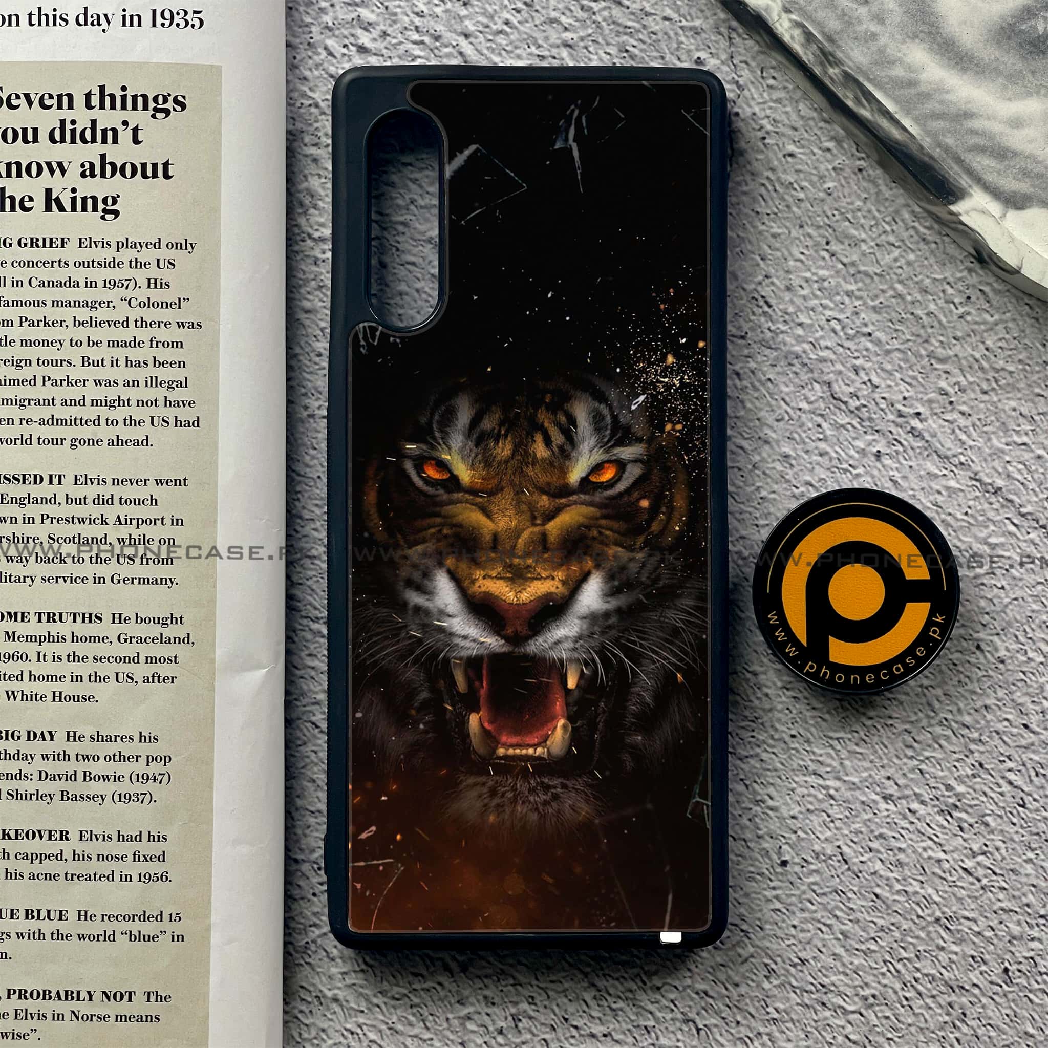 LG G9 - Tiger Series - Premium Metal Printed soft Bumper shock Proof Case