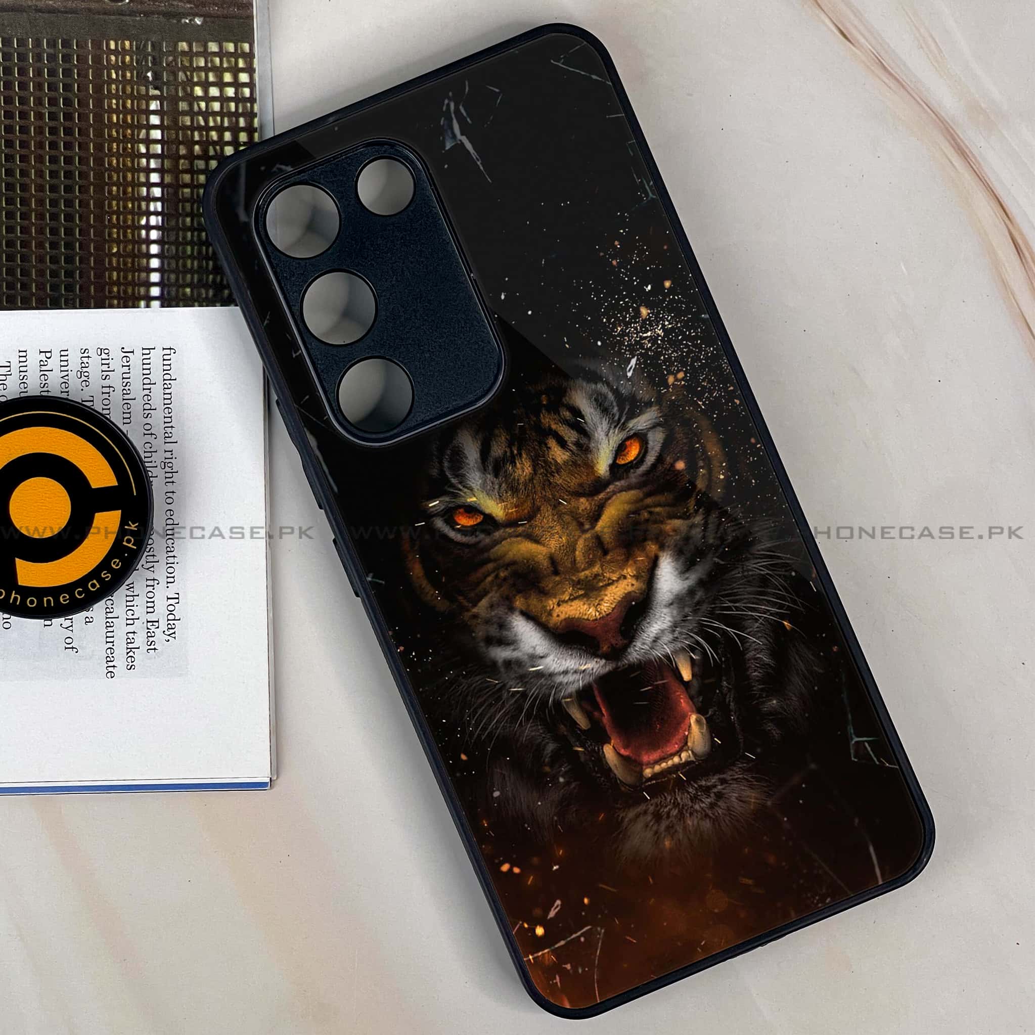 Vivo Y200e - Tiger Series - Premium Metal Printed soft Bumper shock Proof Case