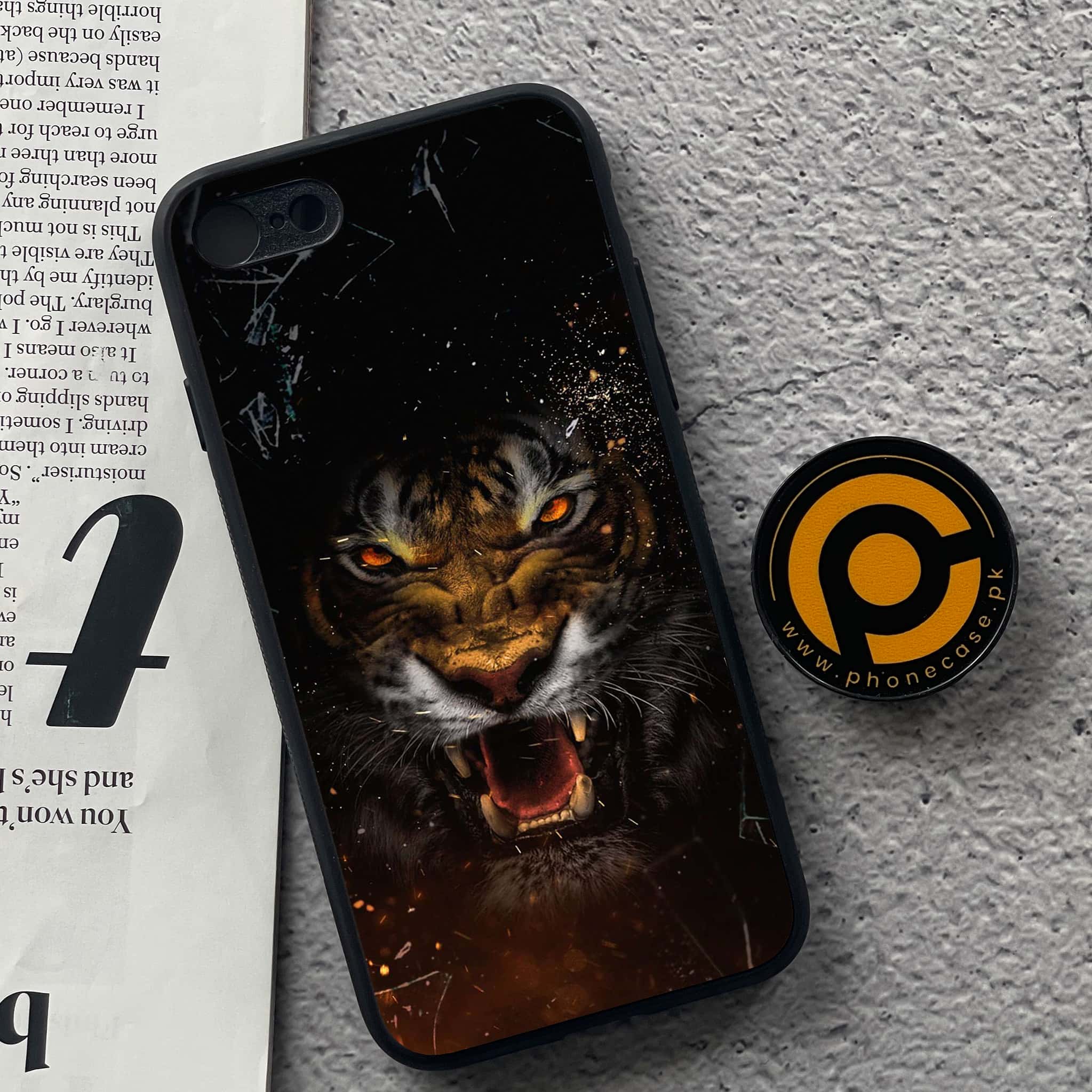 iPhone 7 / 8 - Tiger Art Series - Premium Printed Glass soft Bumper shock Proof Case