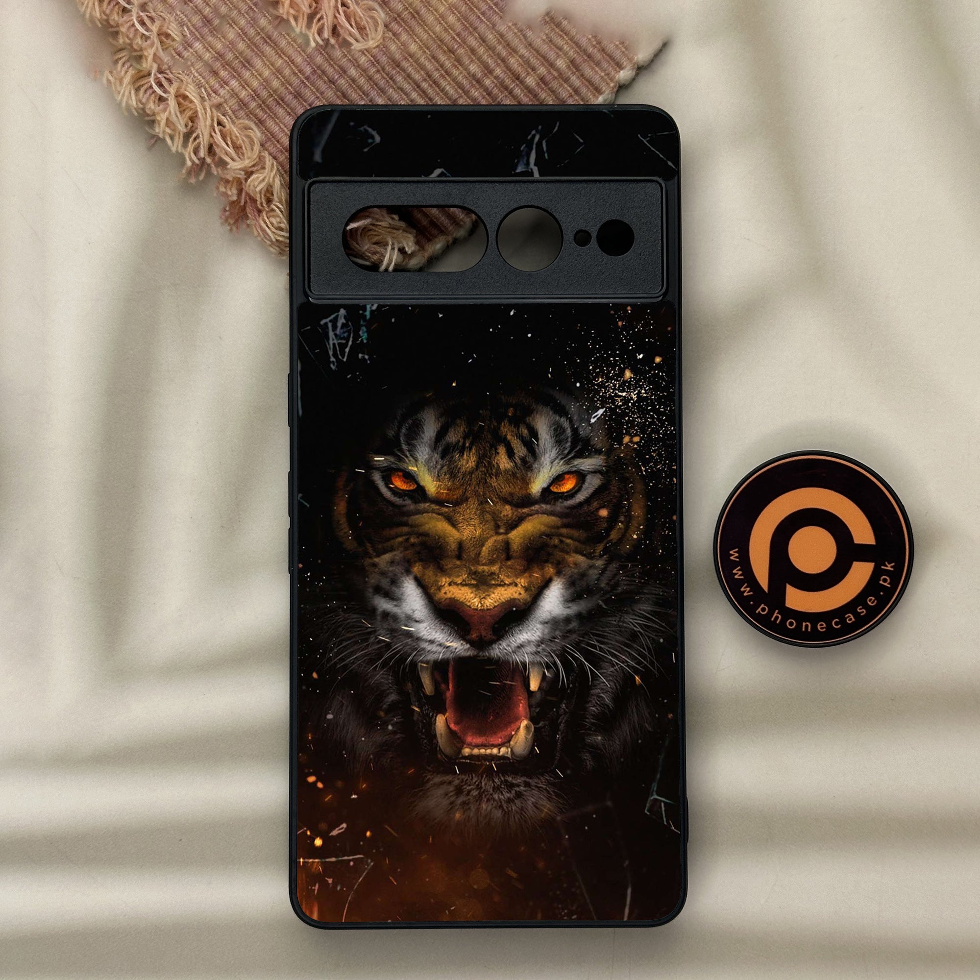 Google Pixel 7 Pro - Tiger Series - Premium Metal Printed soft Bumper Shock Proof Case
