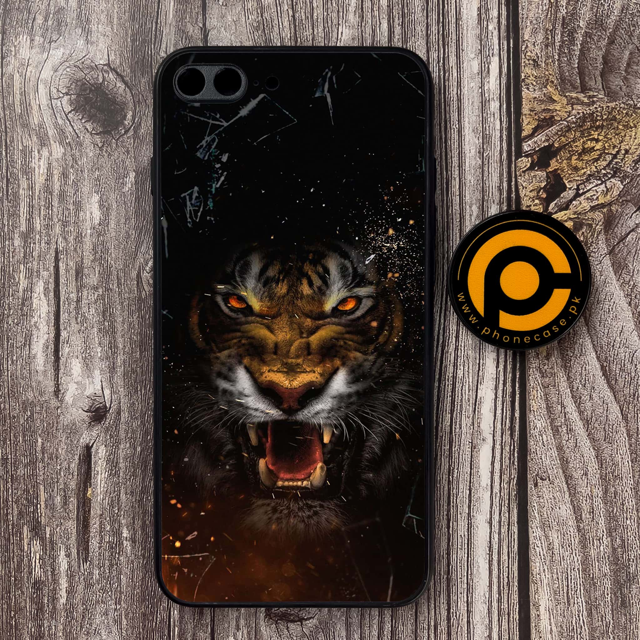 iPhone 7 Plus - Tiger Art Series - Premium Metal Printed soft Bumper shock Proof Case