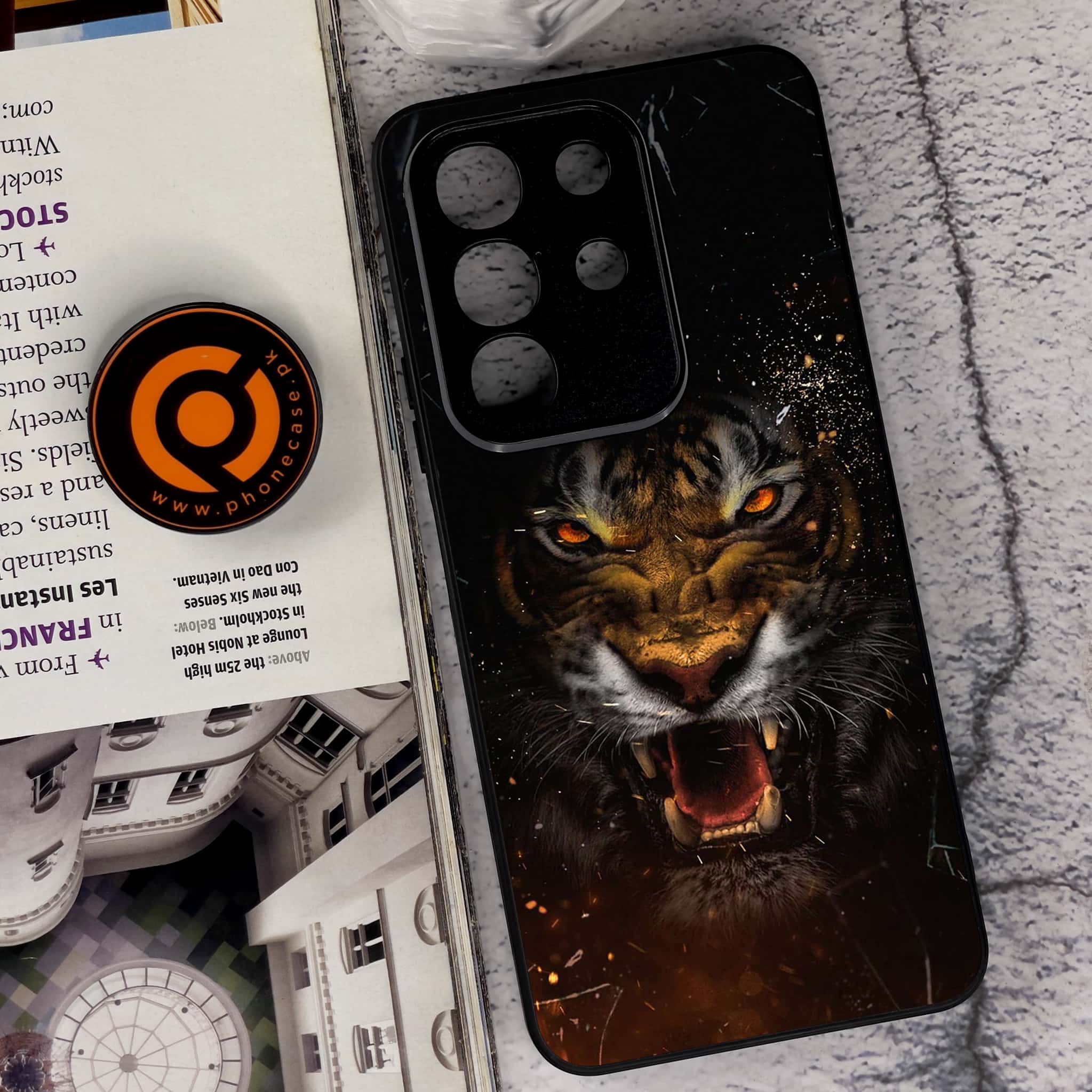Vivo Y29 4G - Tiger Series - Premium Metal Printed soft Bumper Shock Proof Case