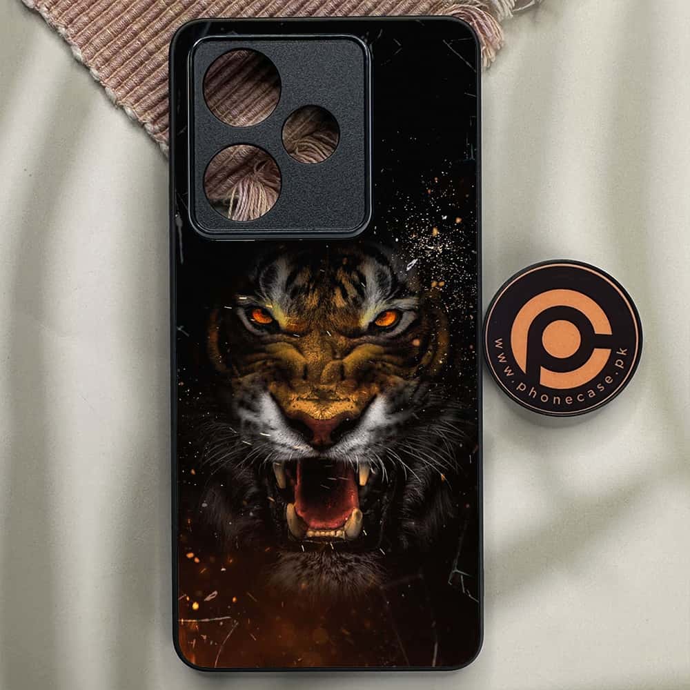 Realme GT 7 - Tiger Series - Premium Metal Printed soft Bumper shock Proof Case