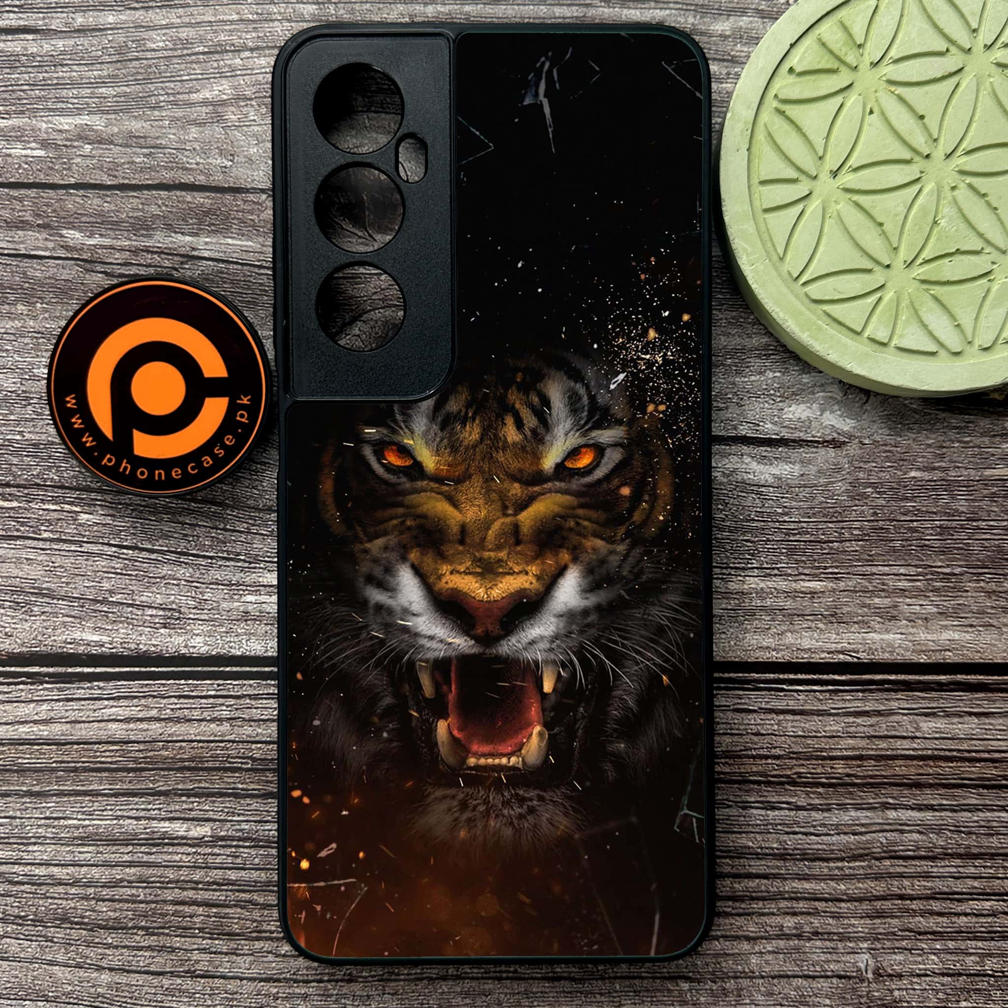 Realme C65  - Tiger Series - Premium Metal Printed soft Bumper shock Proof Case
