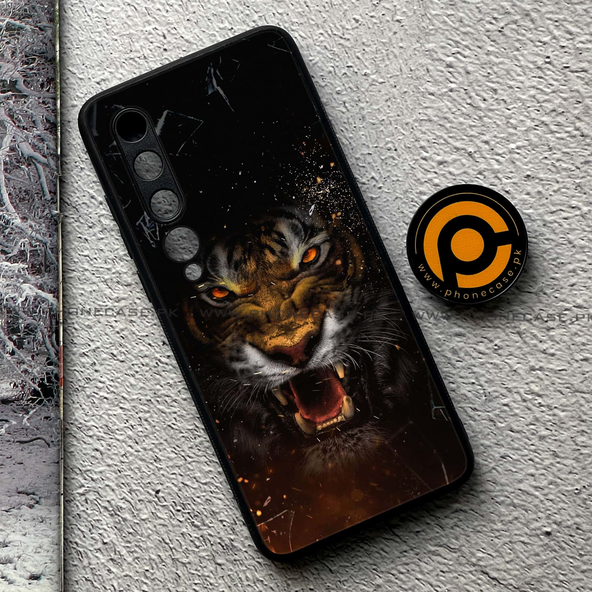 Xiaomi Mi 10 - Tiger Series - Premium Printed Glass soft Bumper shock Proof Case