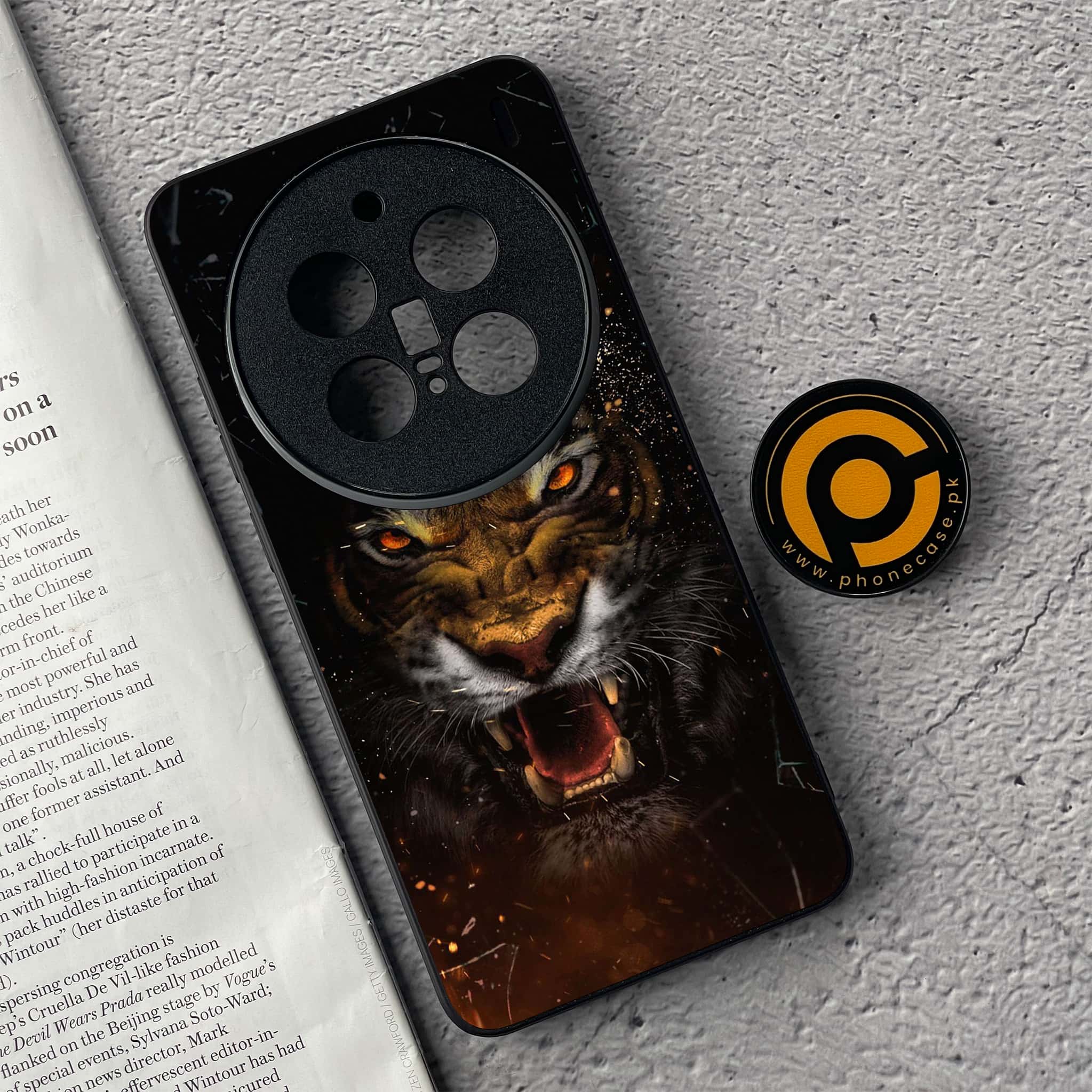 Vivo X200 Pro - Tiger Series - Premium Metal  Printed soft Bumper shock Proof Case