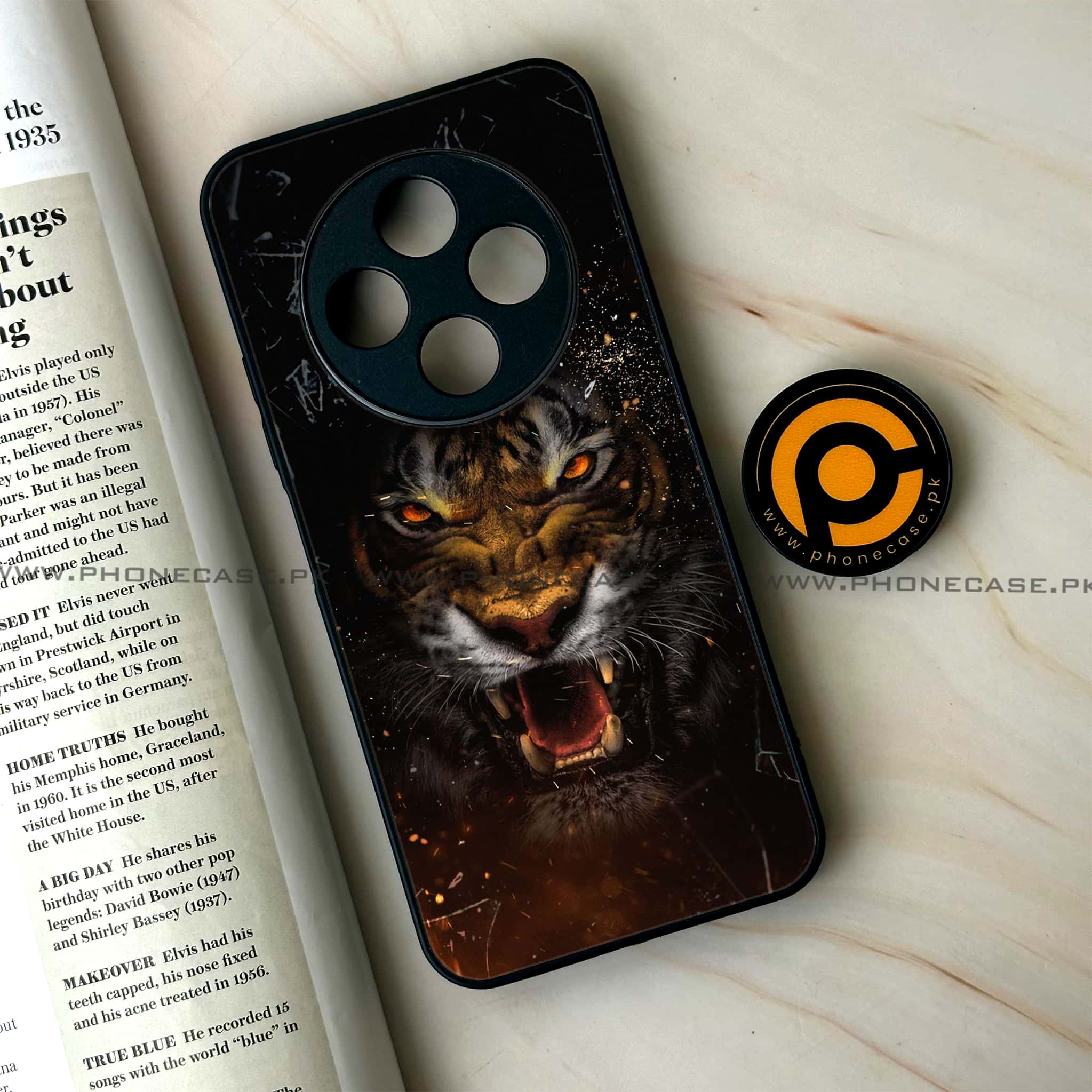 Oppo F27 Pro Plus - Tiger Series - Premium Metal Printed soft Bumper Shock Proof Case