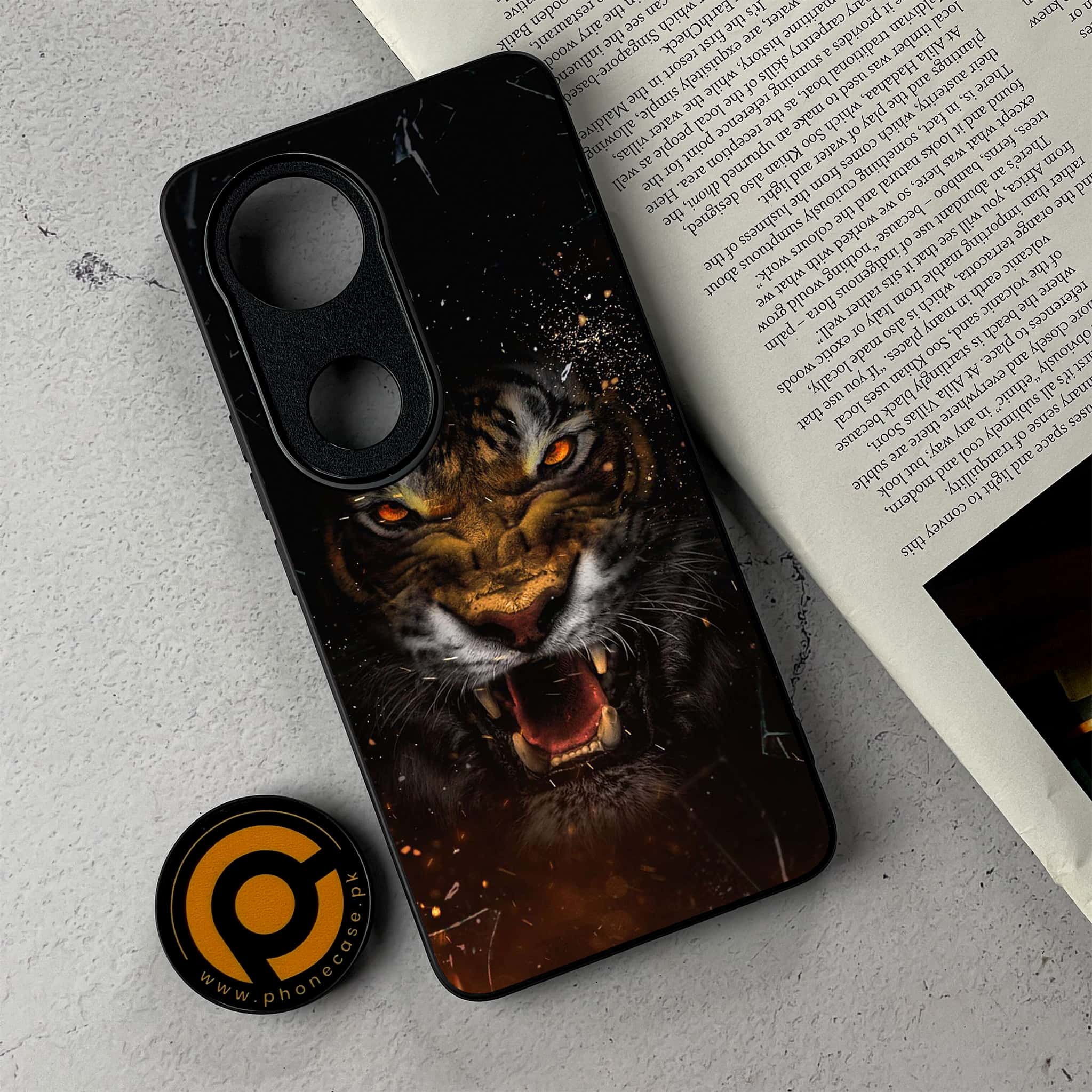 Vivo V50 -  Tiger Series - Premium Metal Printed Soft Bumper Shockproof Case