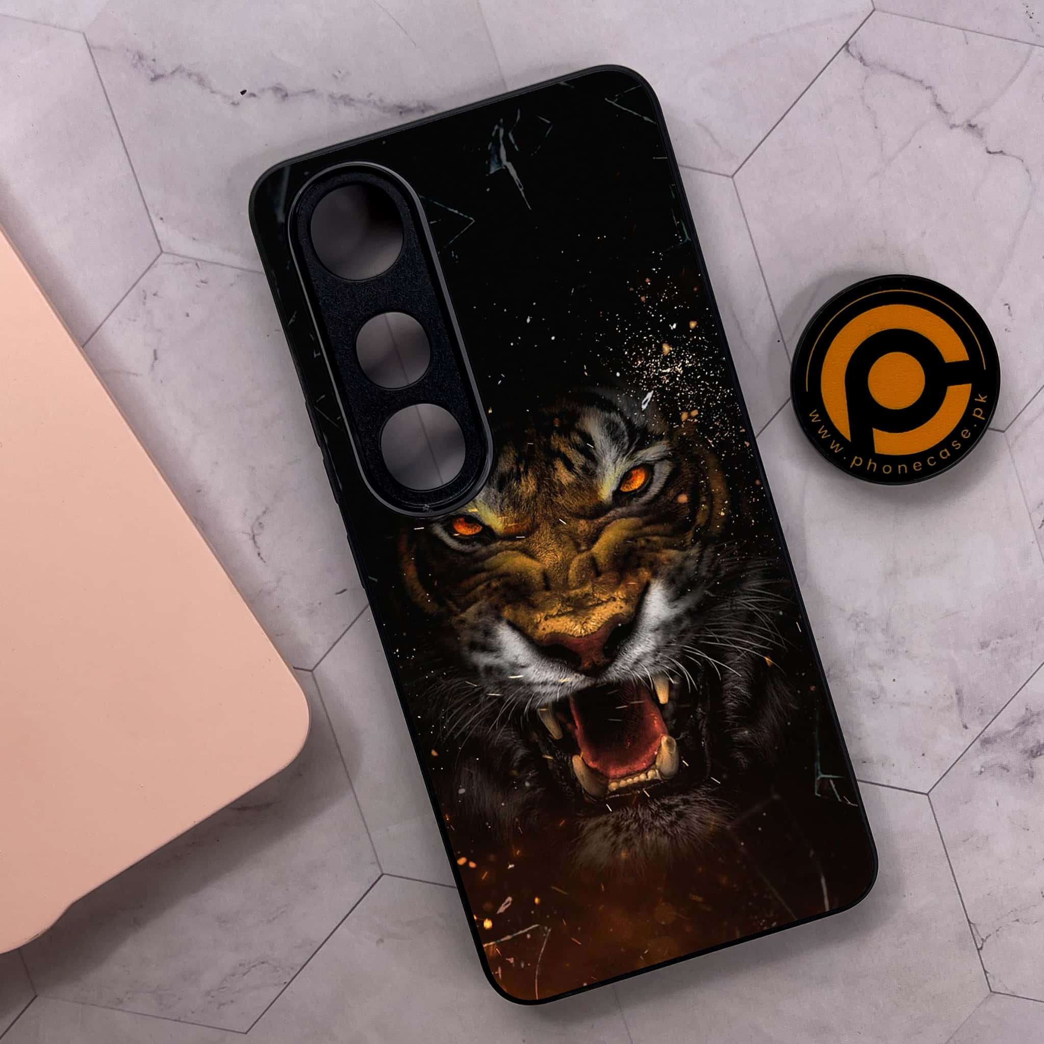 Vivo V50 Lite - Tiger Series - Premium Metal Printed soft Bumper shock Proof Case