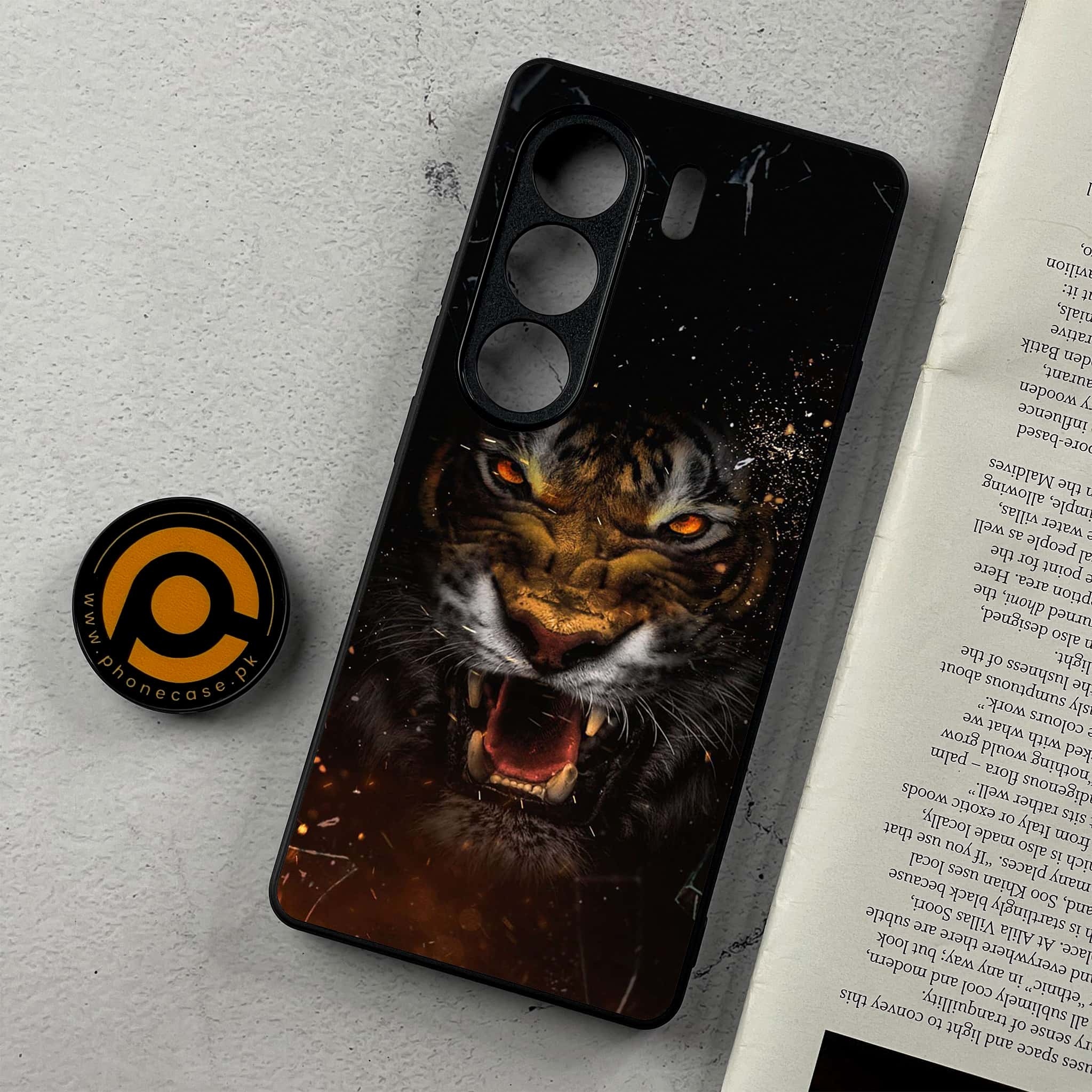 Tecno Camon 40 Pro - Tiger Series - Premium Metal Printed Soft Bumper Shockproof Case