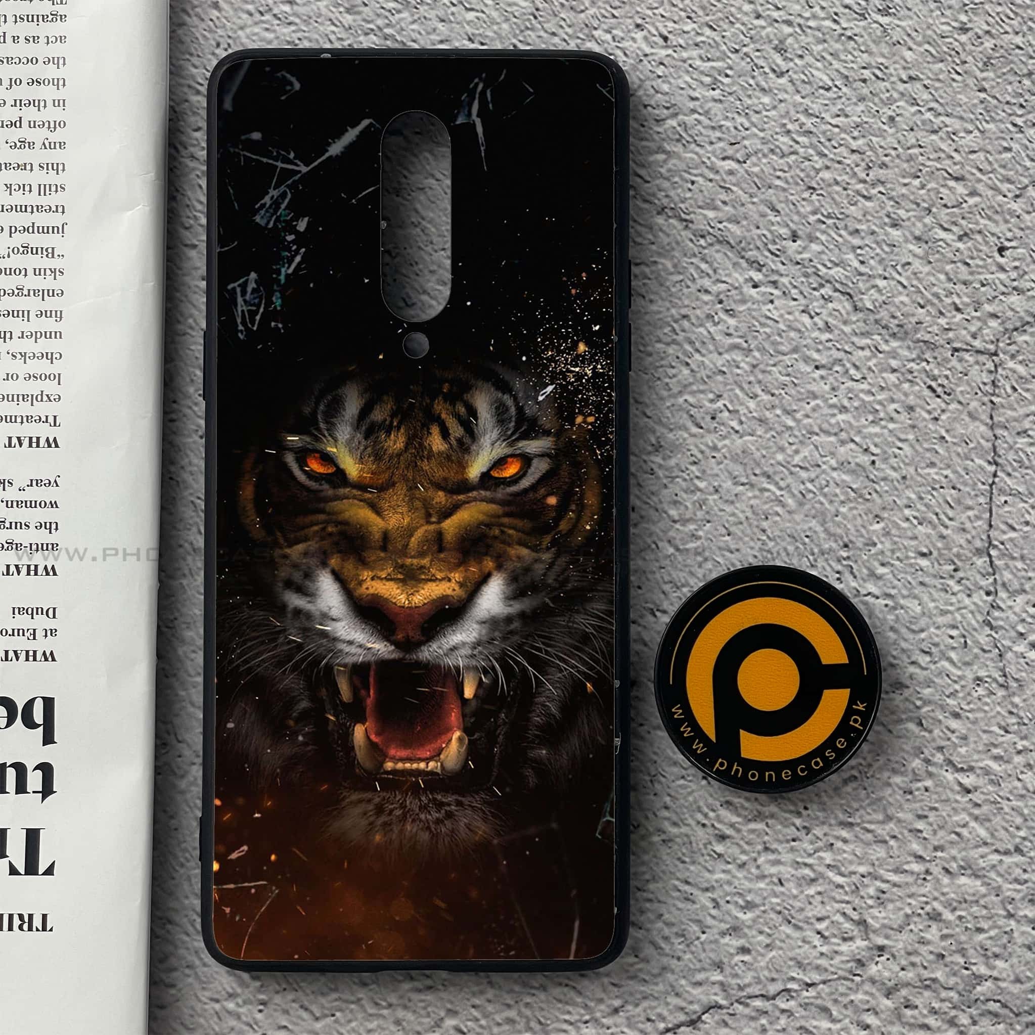 OnePlus 8 - Tiger Art  Series - Premium Printed Glass soft Bumper shock Proof Case