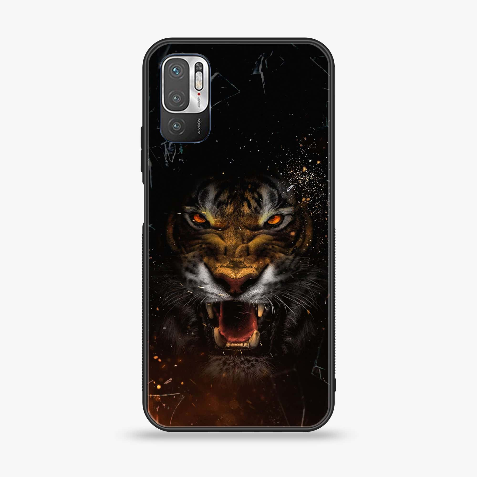 Xiaomi Redmi Note 10 5G - Tiger Series - Premium Printed Glass soft Bumper shock Proof Case