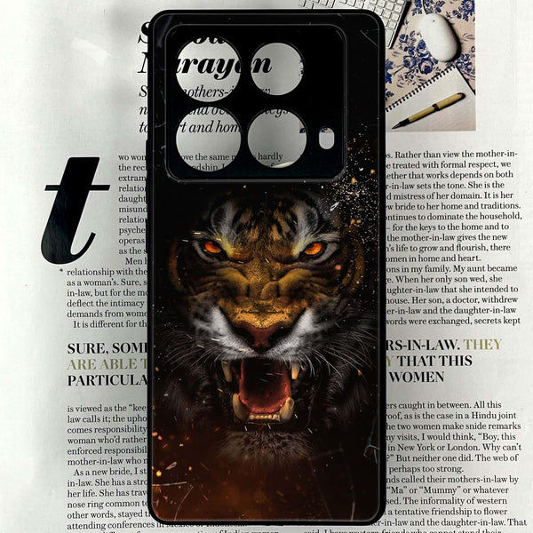 Infinix Note 40 4G - Tiger Design 9 - Premium Printed Glass soft Bumper shock Proof Case  CS-36051
