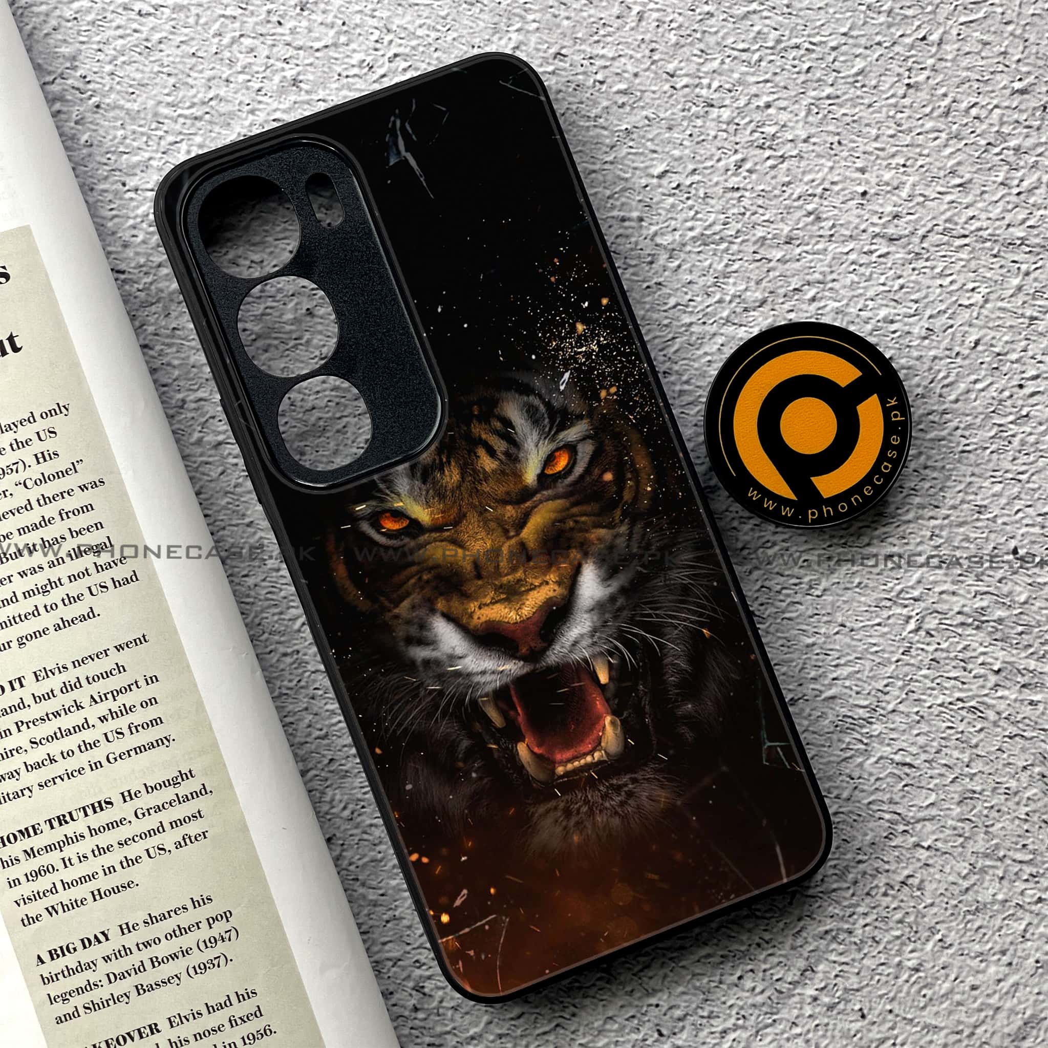 Vivo Y19s Pro - Tiger Series - Premium Metal Printed soft Bumper shock Proof Case