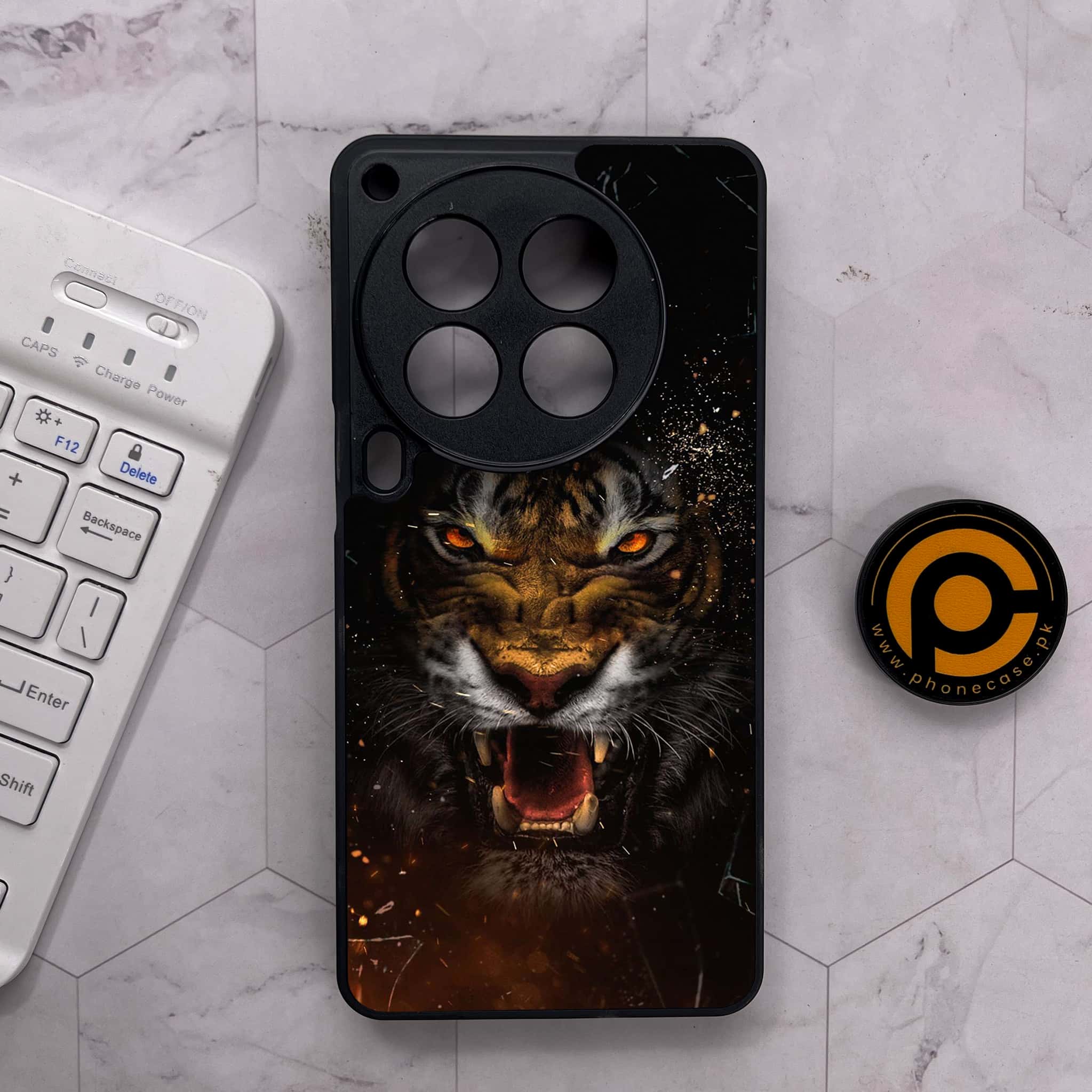 Tecno Camon 30 Premier - Tiger Series - Premium Metal Printed soft Bumper shock Proof Case