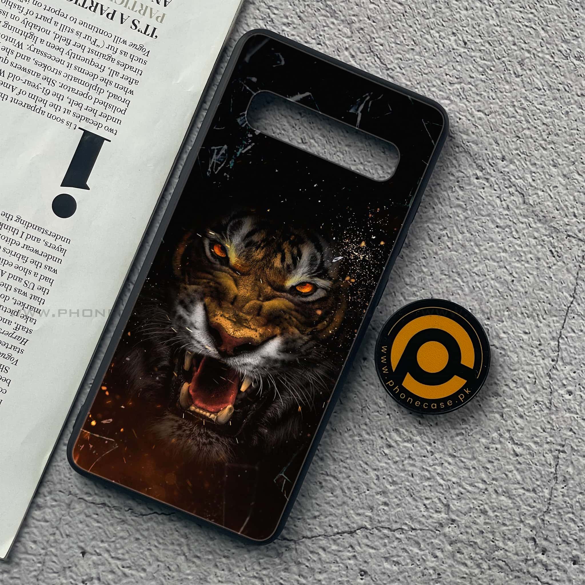 Samsung Galaxy S10 5G - Tiger Art Series - Premium Printed Glass soft Bumper shock Proof Case