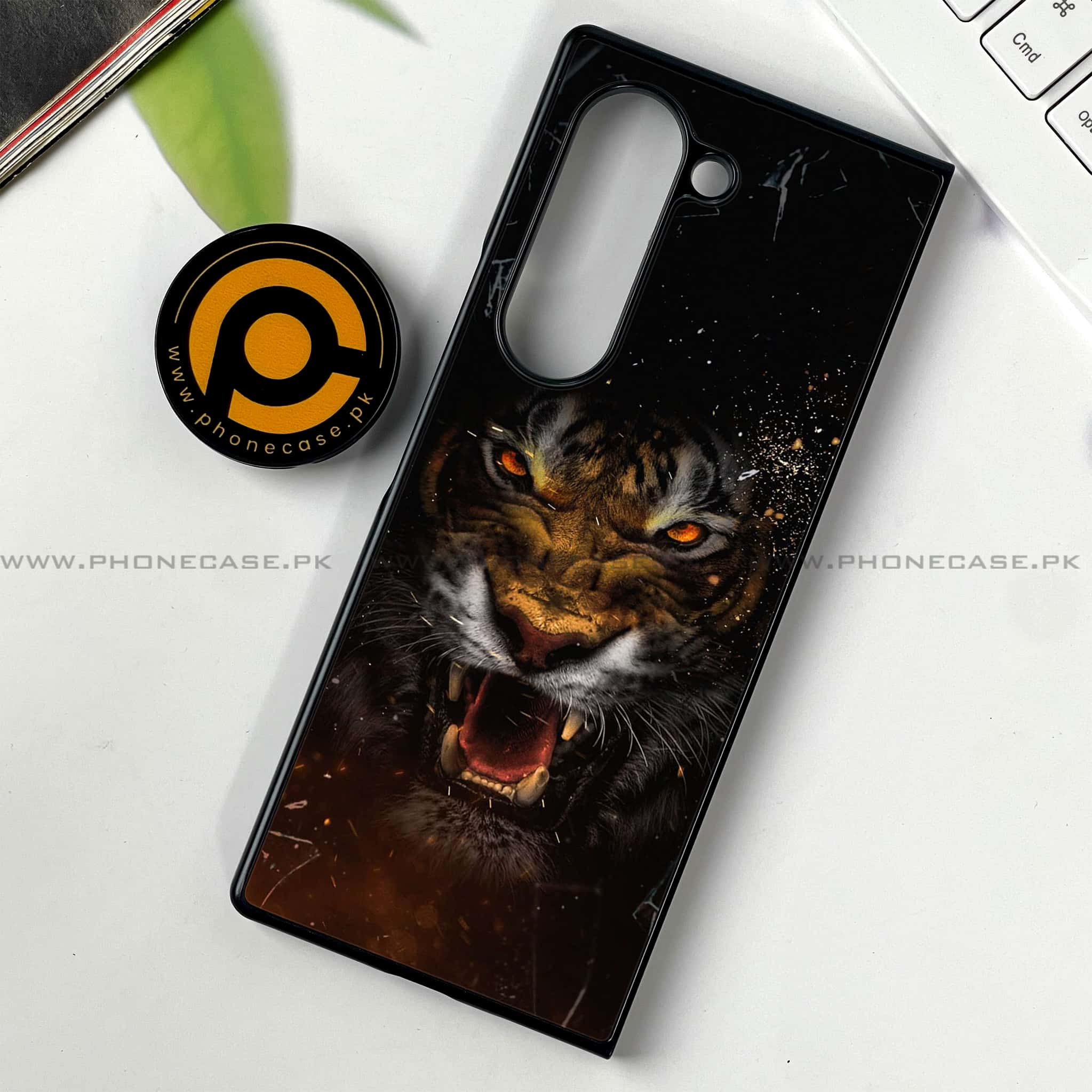 Samsung Galaxy Z Fold 6 - Tiger Series - Premium Printed Metal soft Bumper shock Proof Case