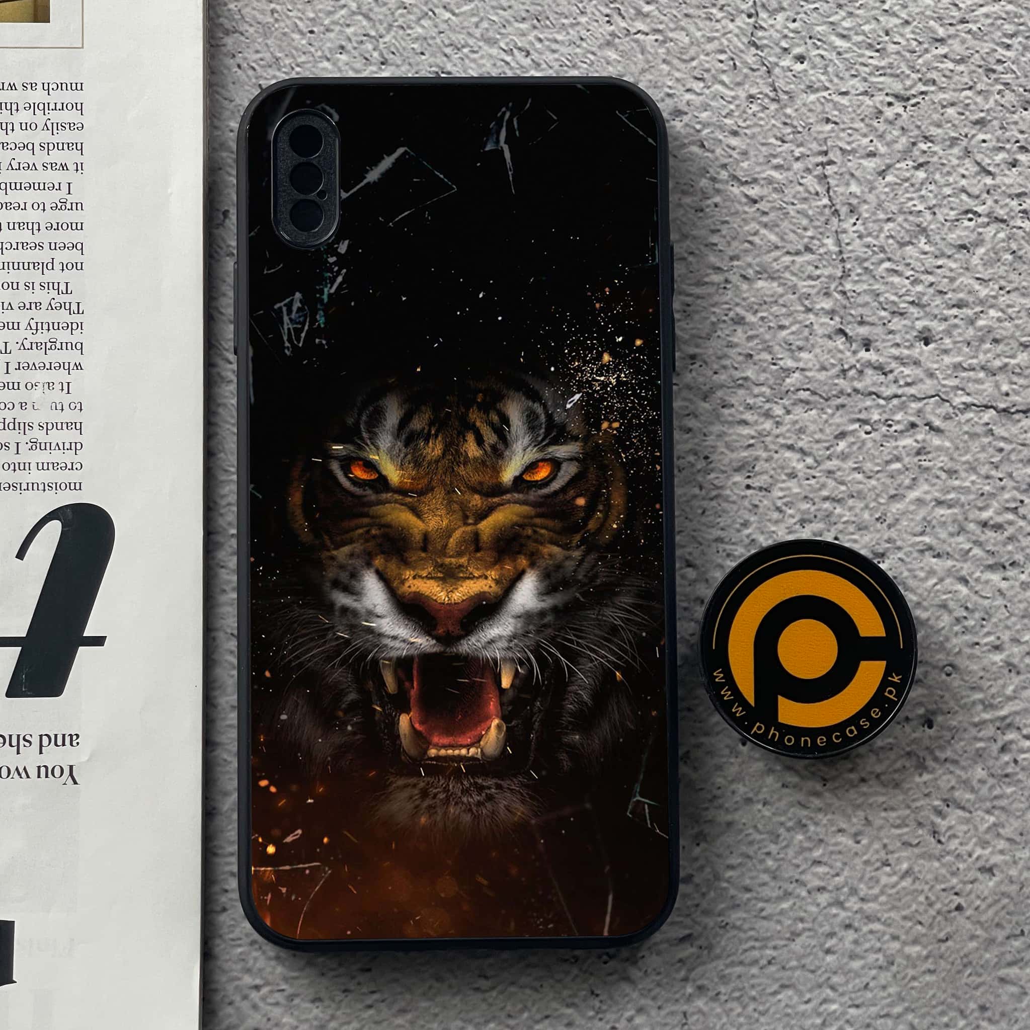 iPhone XS Max - Tiger Art Series - Premium Metal Printed soft Bumper shock Proof Case
