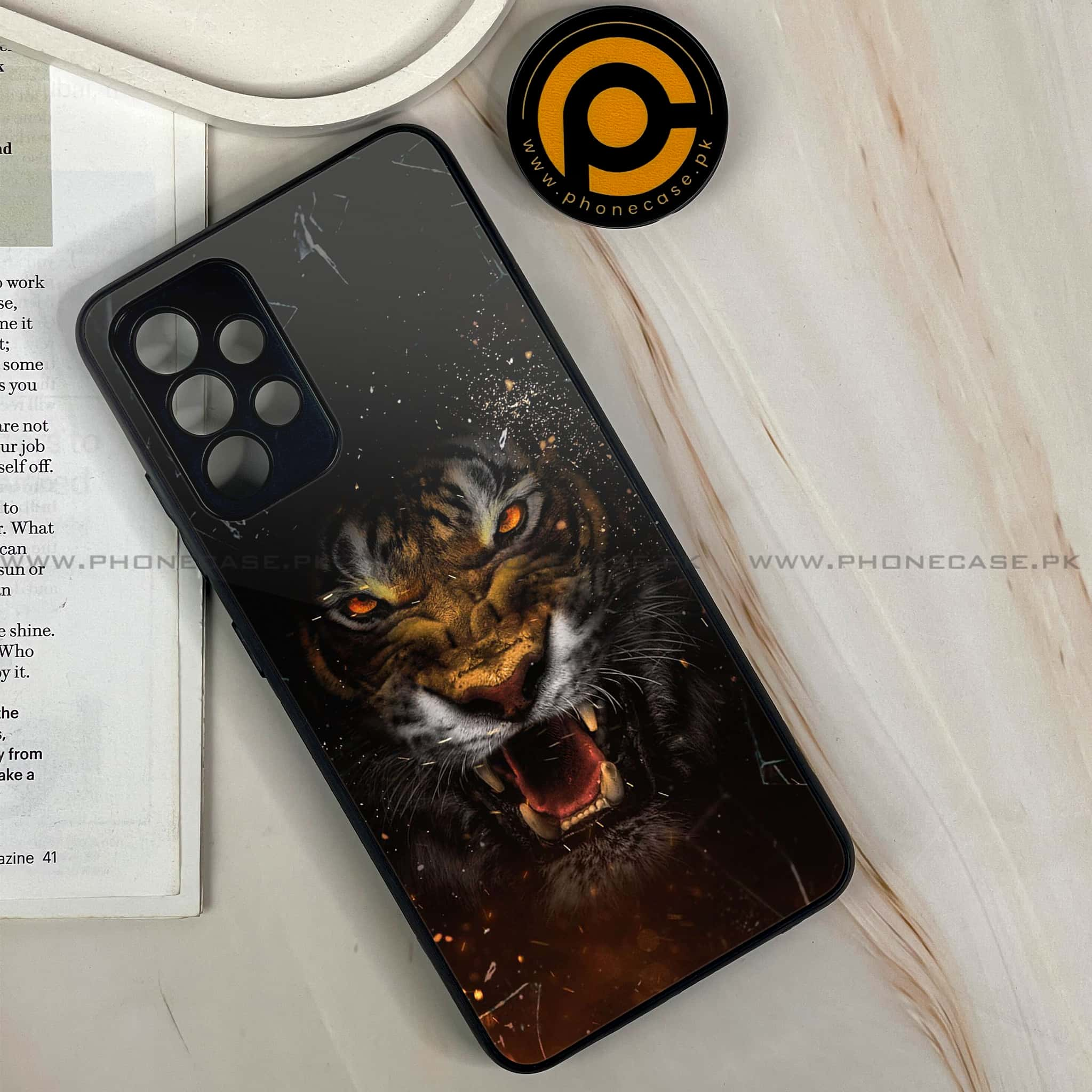 Samsung Galaxy A32 4G- Tiger Art Series - Premium Printed Glass soft Bumper shock Proof Case