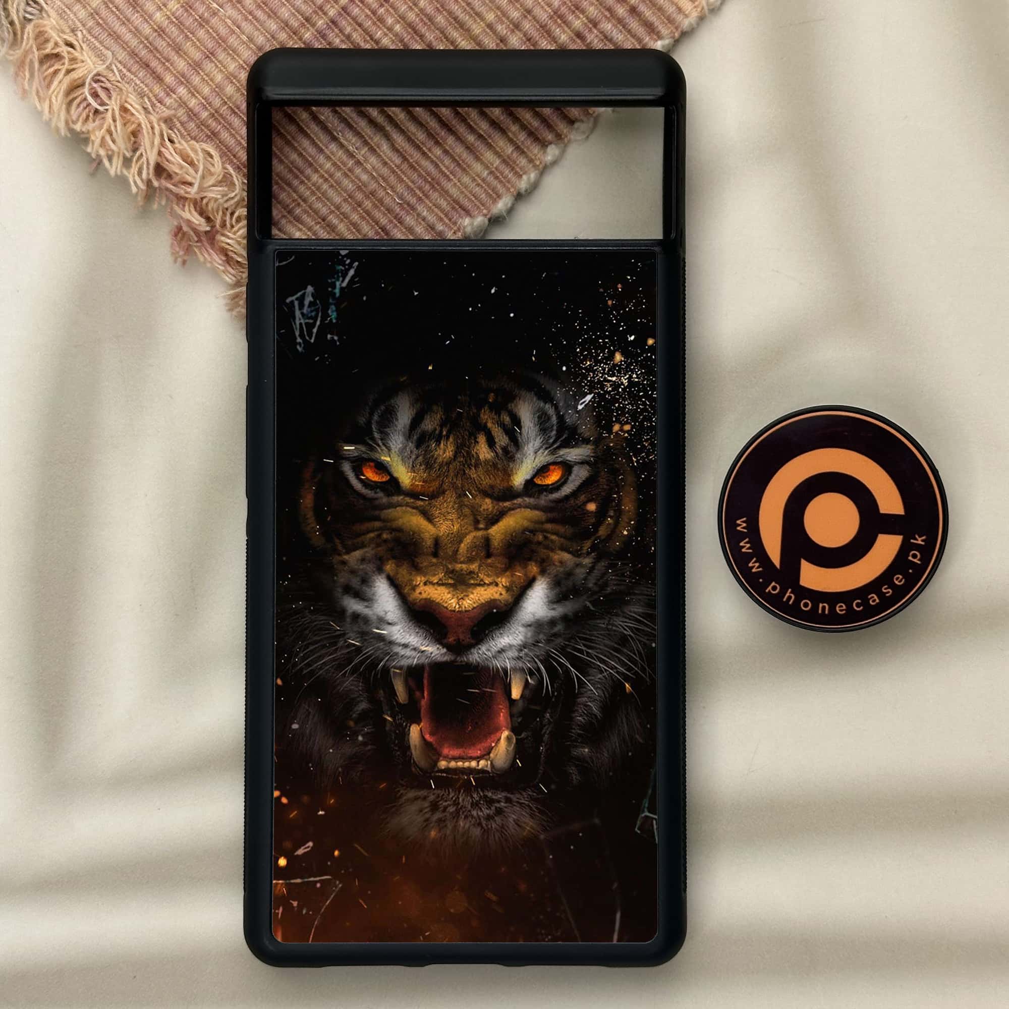 Google Pixel 6 - Tiger Series - Premium Metal Printed soft Bumper Shock Proof Case