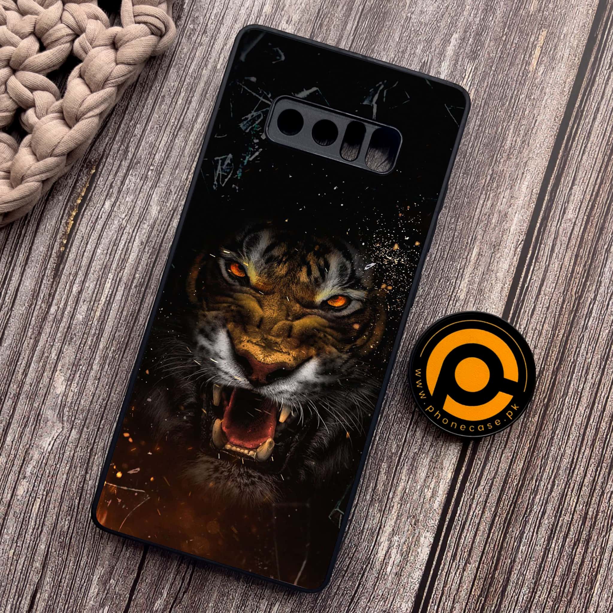 Samsung Galaxy Note 8 Tiger Art  Series Premium Metal Printed soft Bumper shock Proof Case