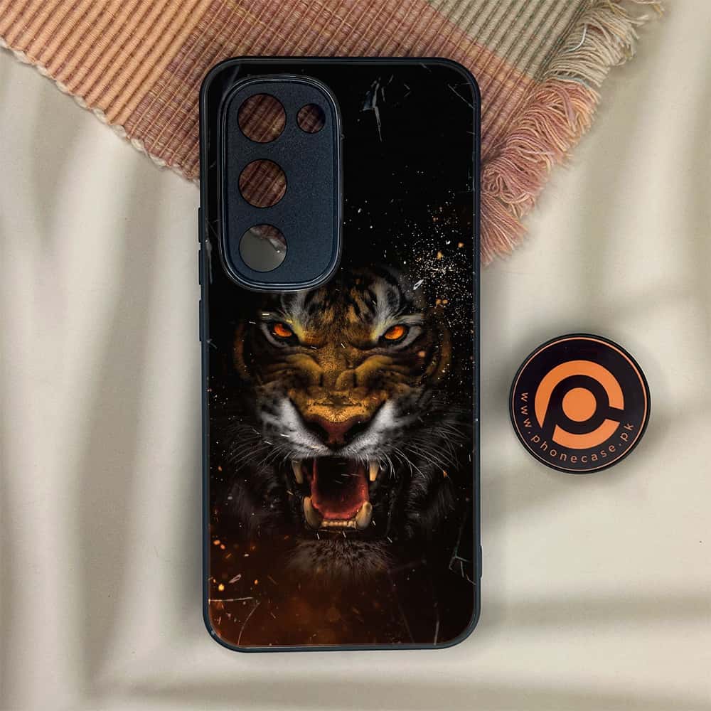 Tecno Spark 40 Pro Plus - Tiger Series - Premium Metal Printed soft Bumper shock Proof Case