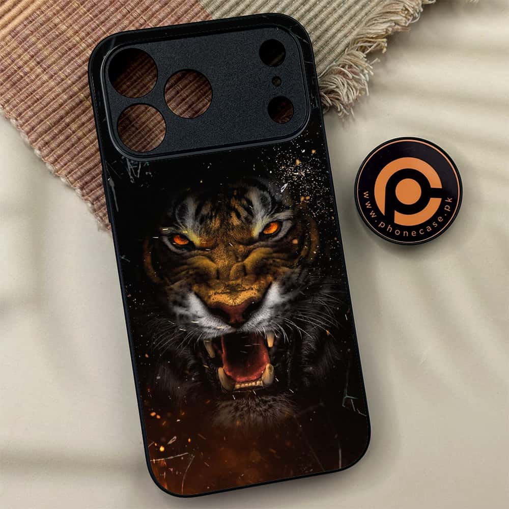 iPhone 17 Pro Max - Tiger Series - Premium Metal Printed soft Bumper shock Proof Case