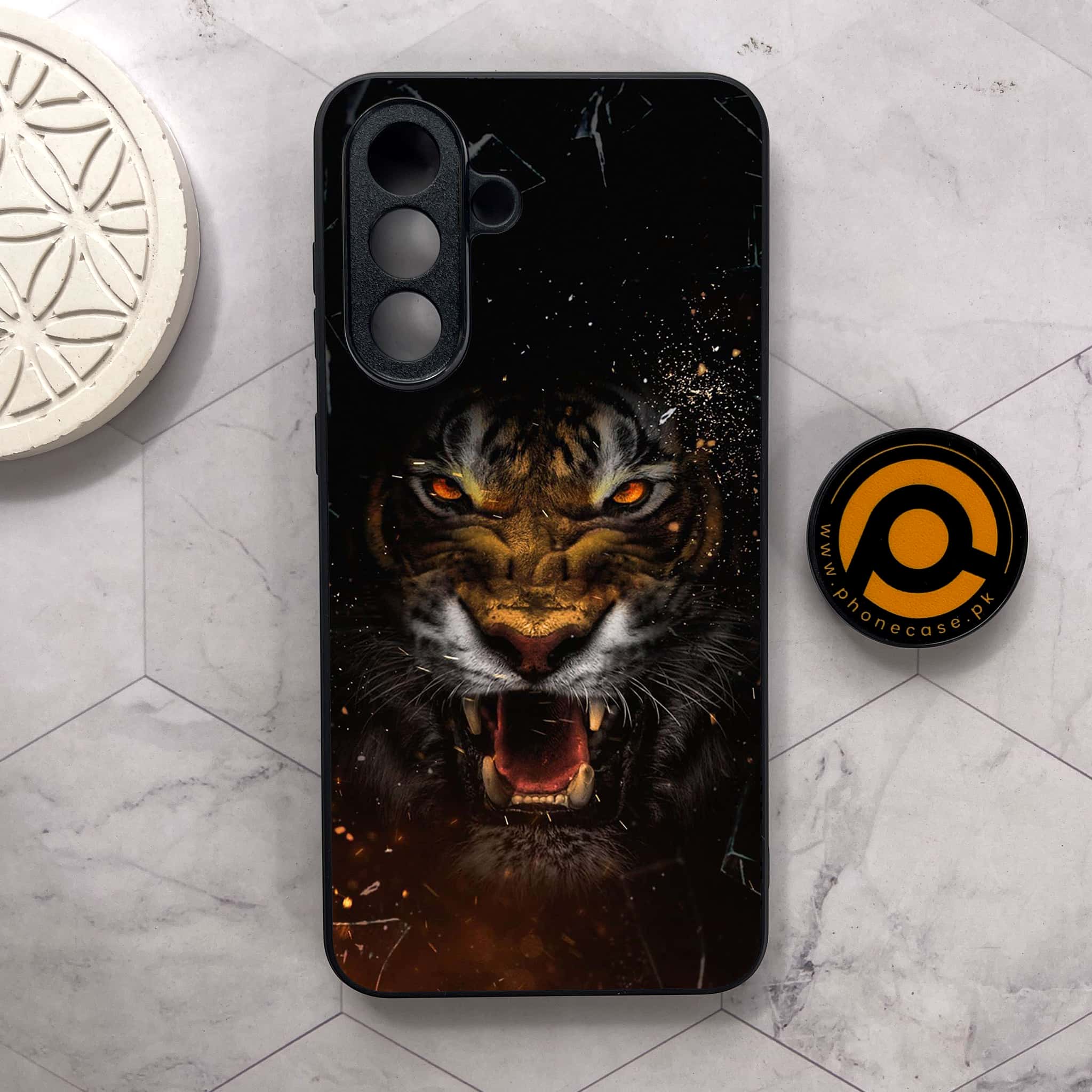 Samsung Galaxy A26 5G - Tiger Series - Premium Metal Printed soft Bumper shock Proof Case