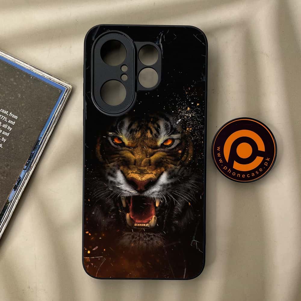 Vivo X200 FE - Tiger Series - Premium Metal Printed soft Bumper Shock Proof Case