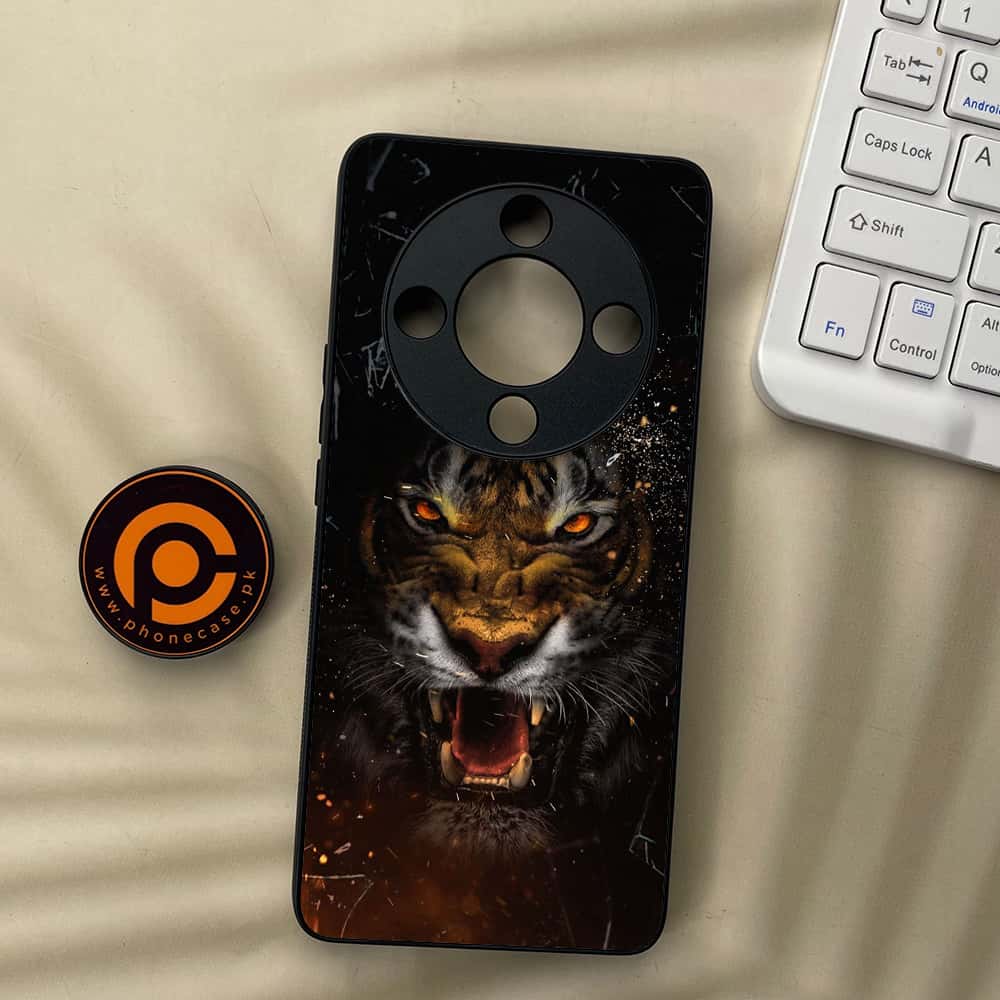 HONOR X9b 5G - Tiger Series - Premium Metal  Printed soft Bumper shock Proof Case