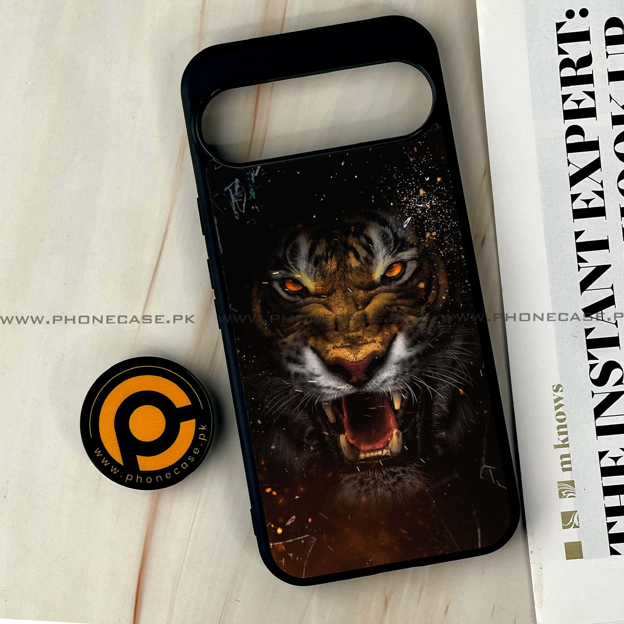 Google Pixel 9 Pro XL - Tiger Series - Premium Printed Glass soft Bumper shock Proof Case