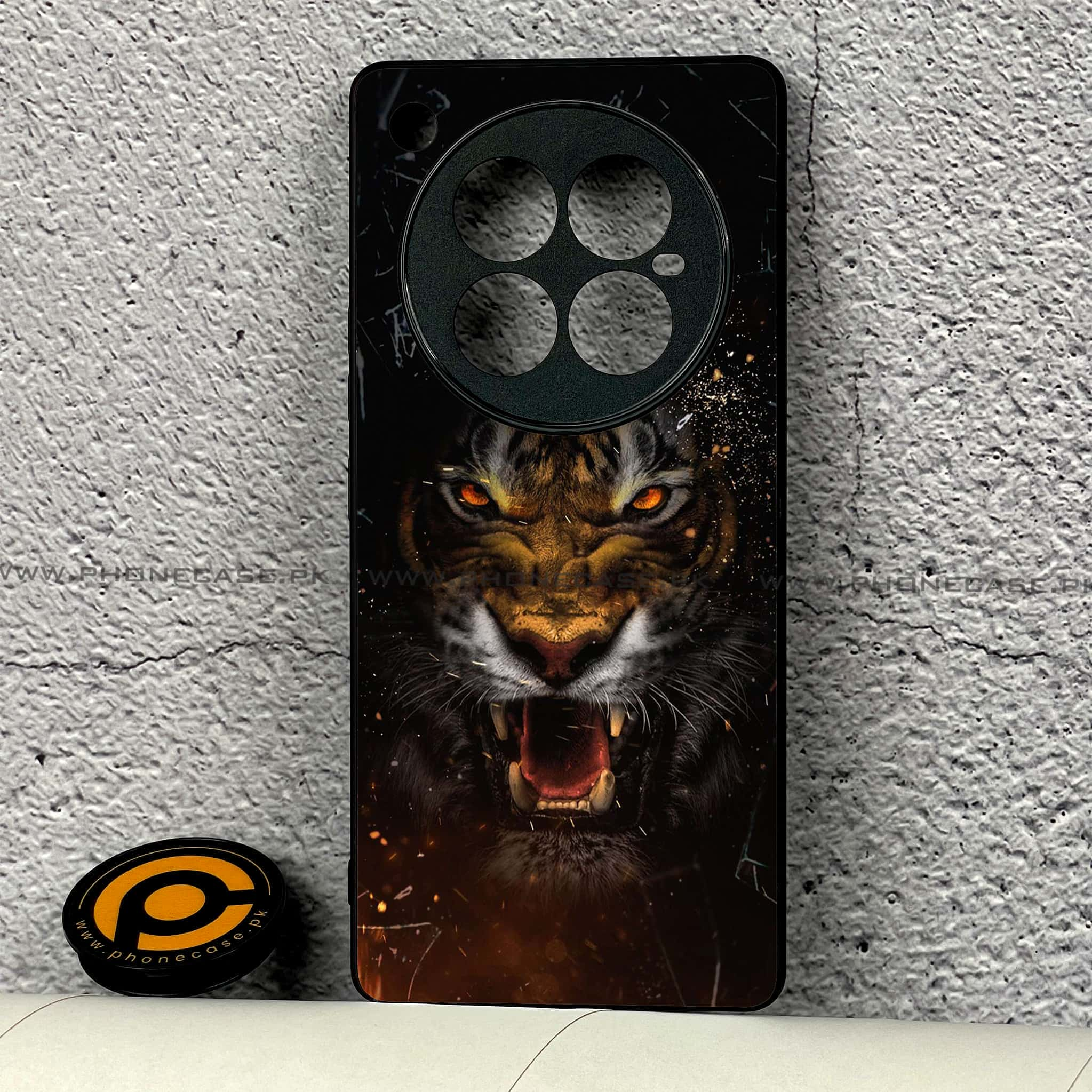 Infinix Zero 40 - Tiger Series - Premium Printed Glass soft Bumper shock Proof Case