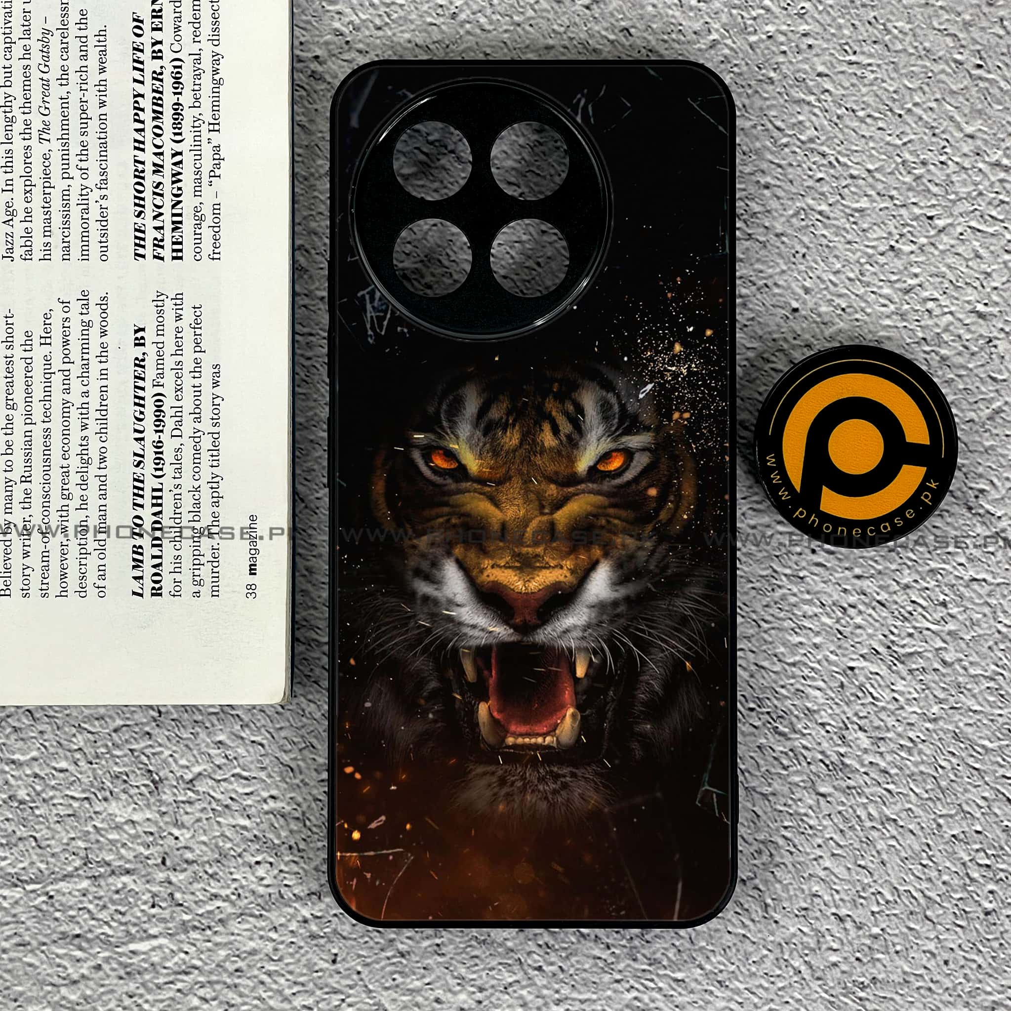 Tecno Spark 30 Pro - Tiger Series - Premium Printed Glass soft Bumper shock Proof Case