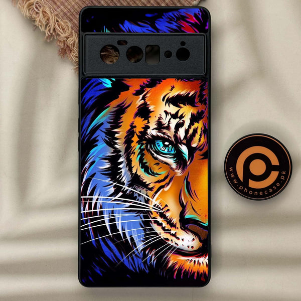 Google Pixel 6 Pro - Tiger Art - Premium Metal Printed soft Bumper Shock Proof Case CS-21730