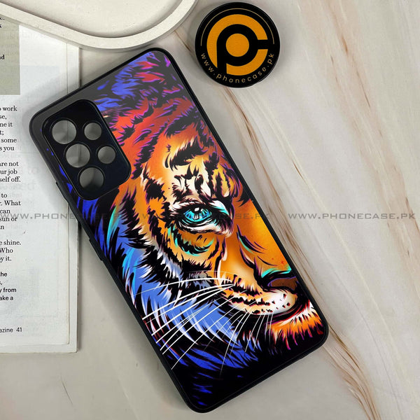 Samsung Galaxy A13 - Tiger Art - Premium Printed Glass soft Bumper Shock Proof Case