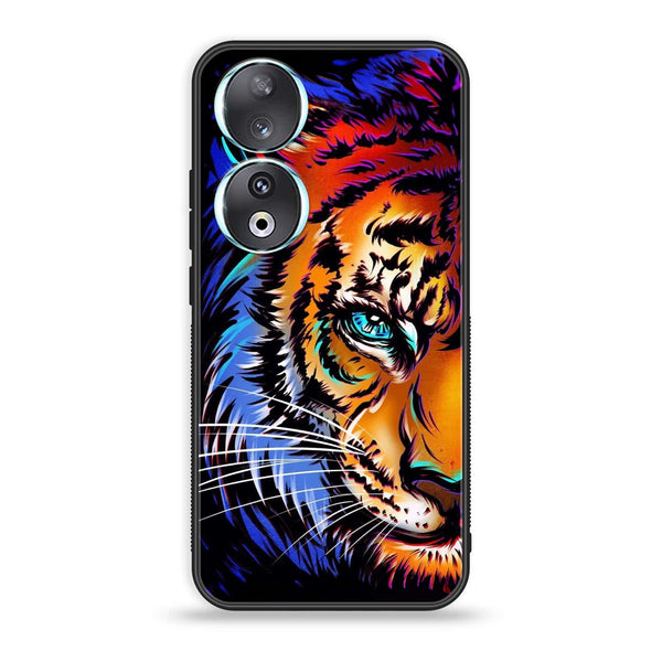 Huawei Honor 90 - Tiger Art - Premium Printed Glass soft Bumper Shock Proof Case