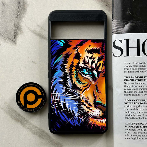 Google Pixel 8 Pro - Tiger Art - Premium Printed Glass soft Bumper Shock Proof Case