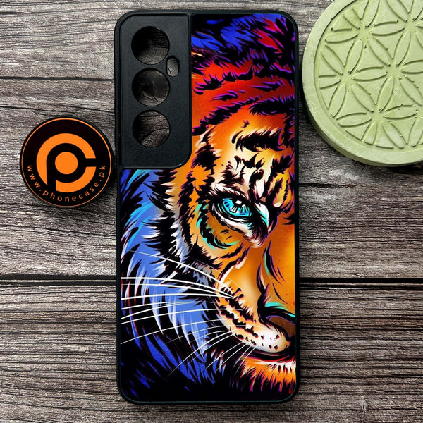 Realme C65  - Tiger Art - Premium Metal Printed soft Bumper shock Proof Case