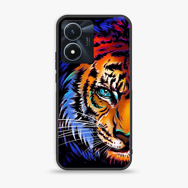 Vivo Y02s - Tiger Art -  Premium Printed Metal soft Bumper shock Proof Case